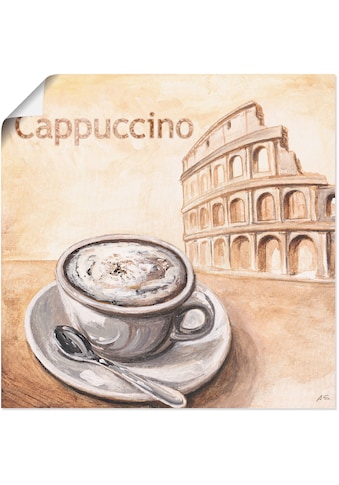 Artland Wandbild »Cappuccino in Rom«, Kaffee Bilder, (1 St.), in vielen Größen &... kaufen