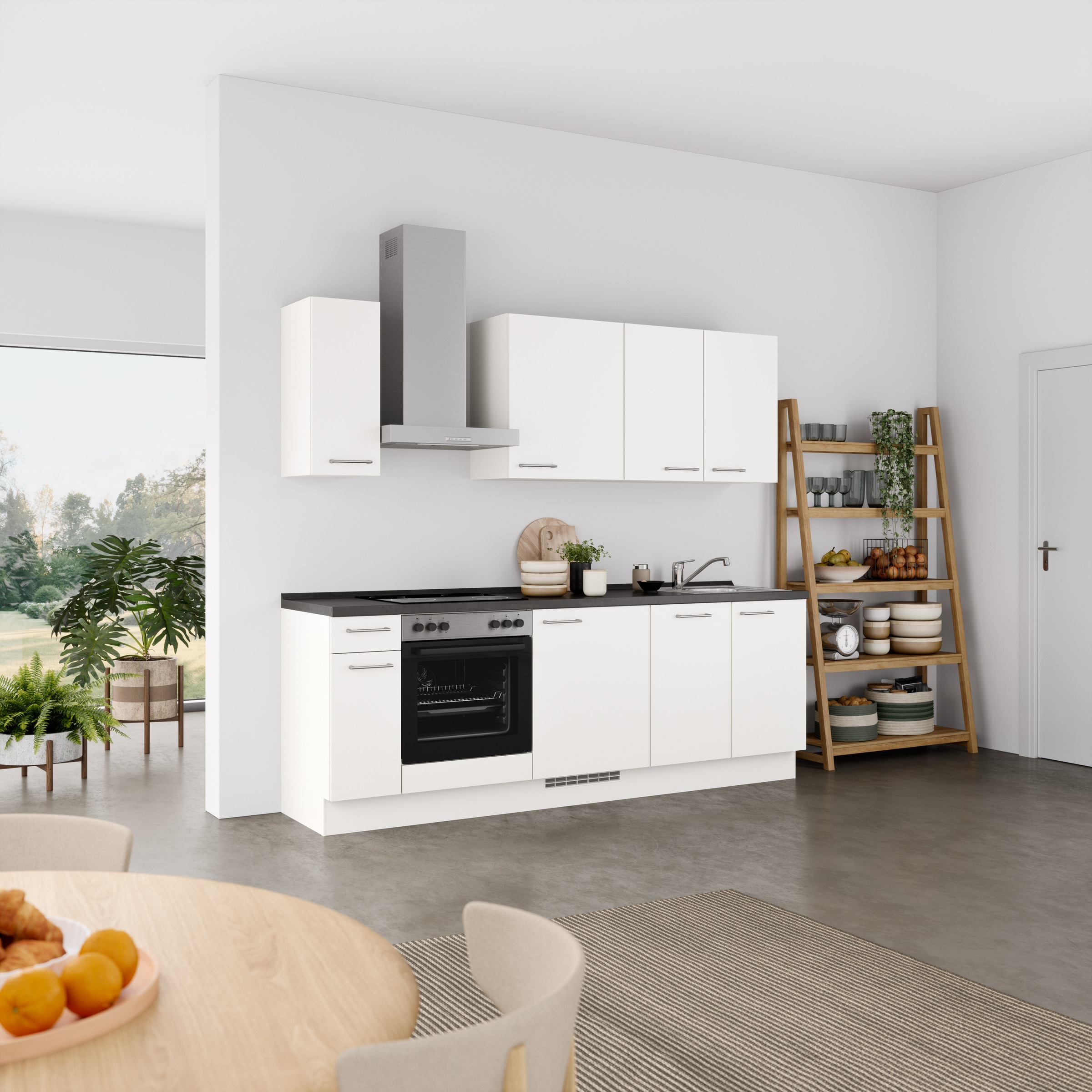 nobilia® Küchenzeile »"Laser I"«, vormontiert, Ausrichtung wählbar, Breite 240 cm, wahlw. mit E-Geräten