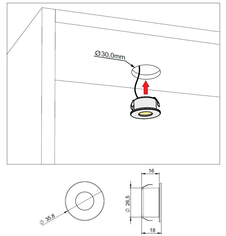 INOSIGN LED Einbauleuchte »Optima«, im 2er Set