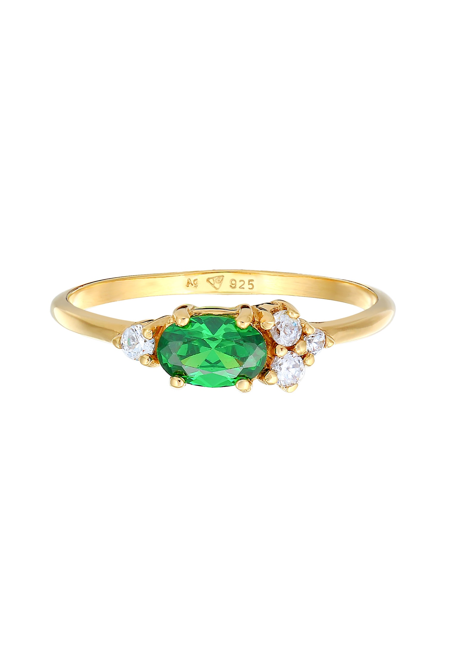 Smaragd 925 bestellen Verlobung »Zirkonia Fingerring Silber« Grün Elli