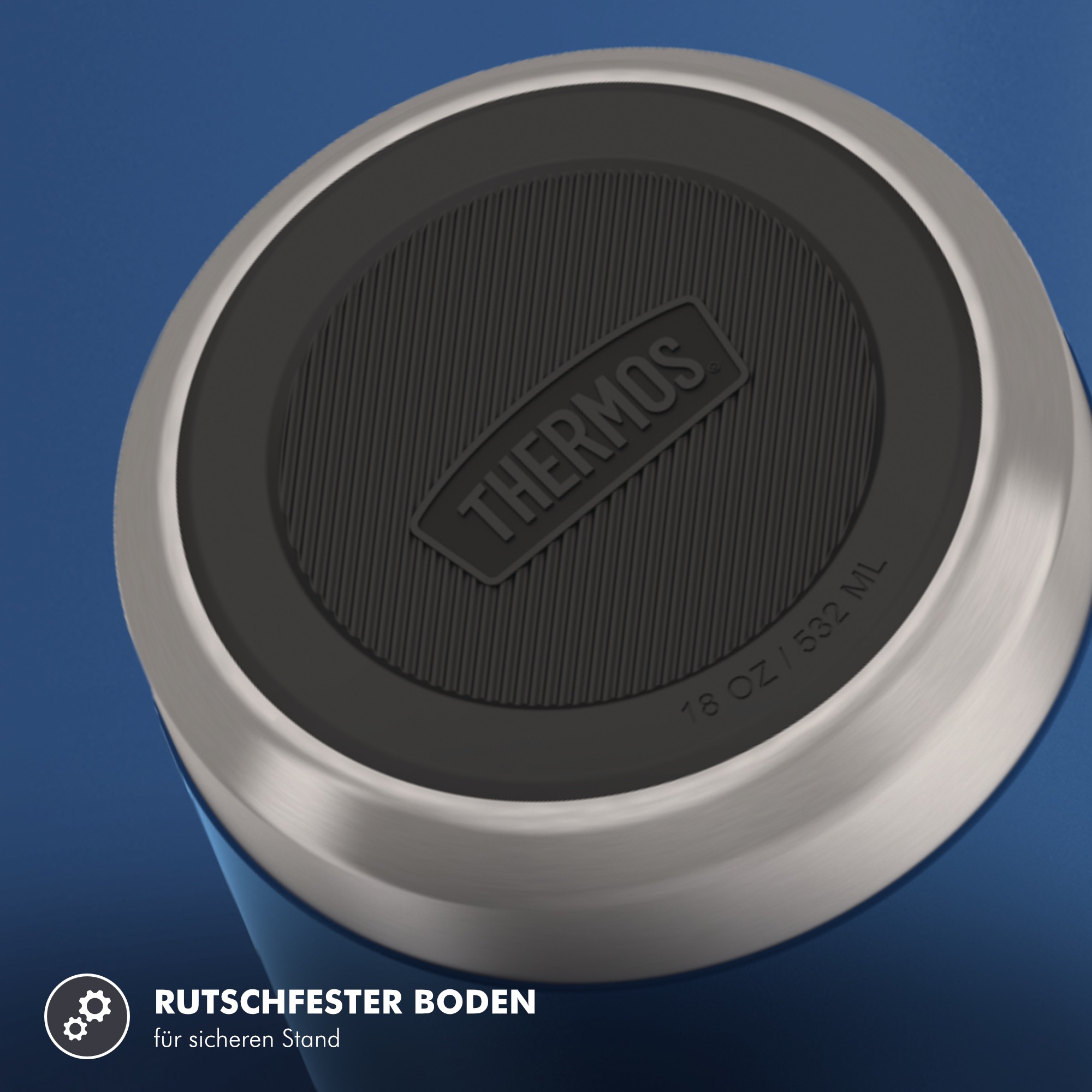 THERMOS Isolierflasche »ICON WATER BOTTLE, Edelstahlkörper, spülmaschinenfest« 0,53l, 12h kalt, schappsicher mit einklappbarem Flip-Strohalm