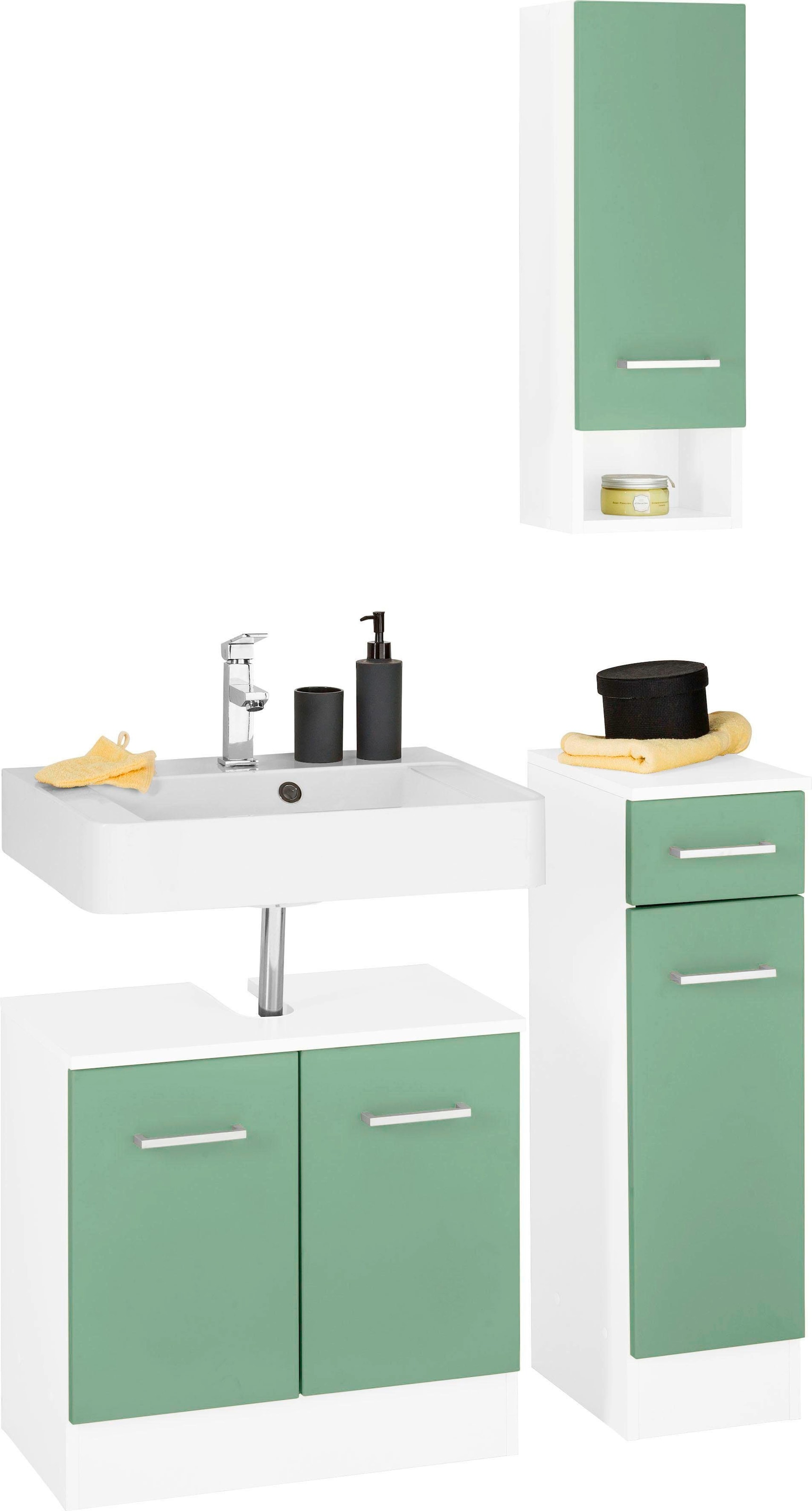 welltime Badmöbel-Set »Ribera«, (3 St.), Waschplatz, Hängeschrank, Untersch günstig online kaufen