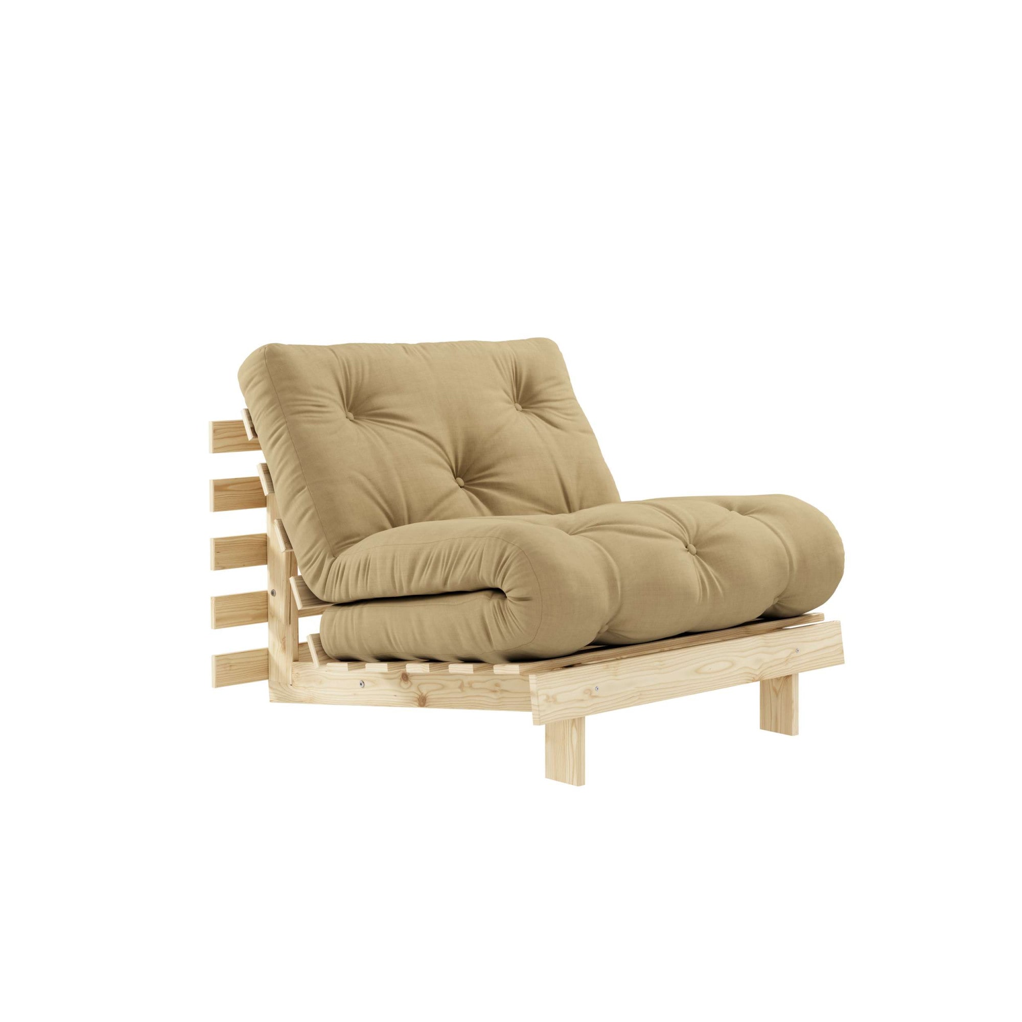 Karup Design Daybett »Roots Sofa Bed, Schlafsofa, Bettfunktion, FSC®-Massivholz, B: 90 cm« Inkl. Futonmatratze. Made in Europe, minimalistisches Design