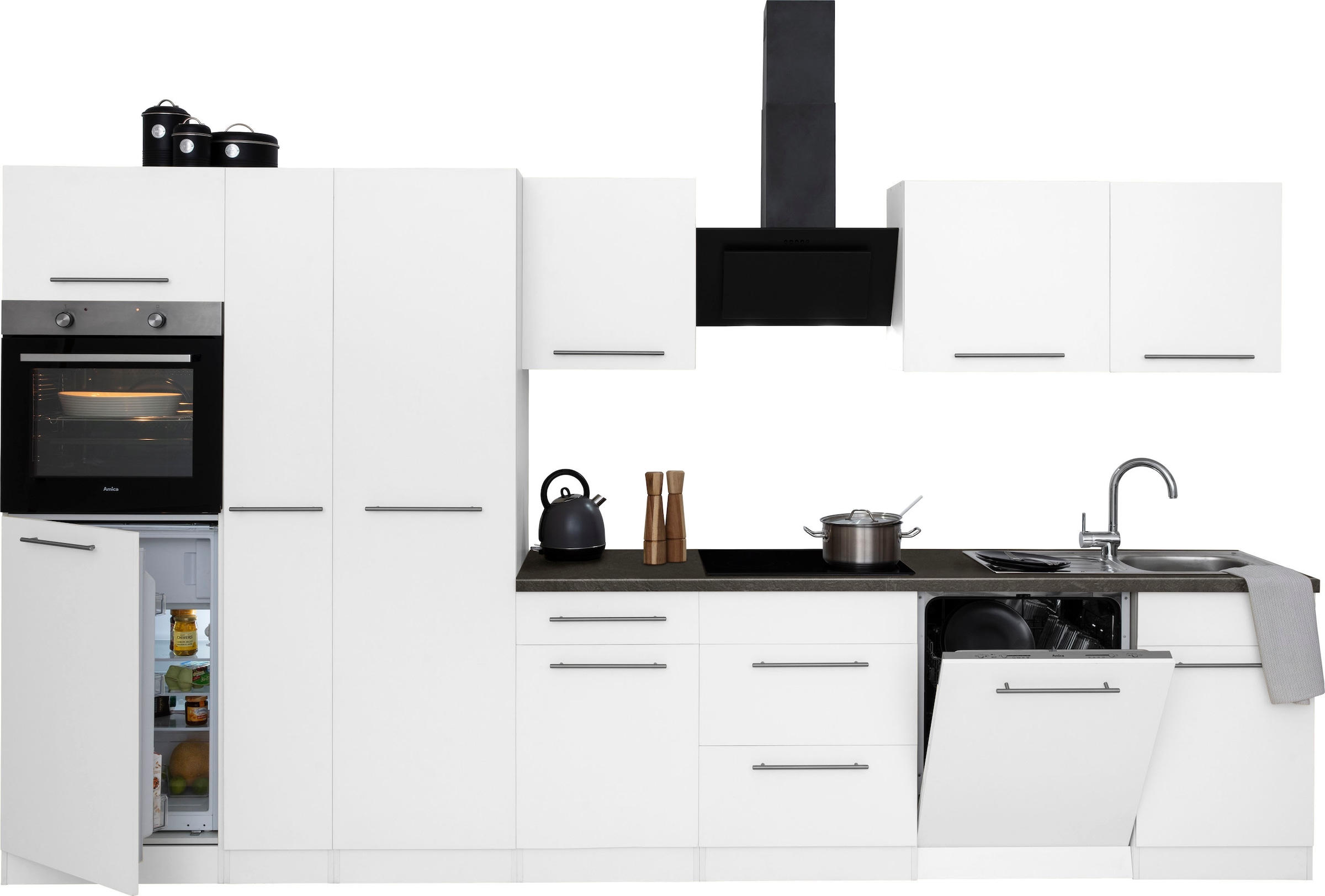 wiho Küchen Küchenzeile »Unna«, mit E-Geräten, Breite 360 cm