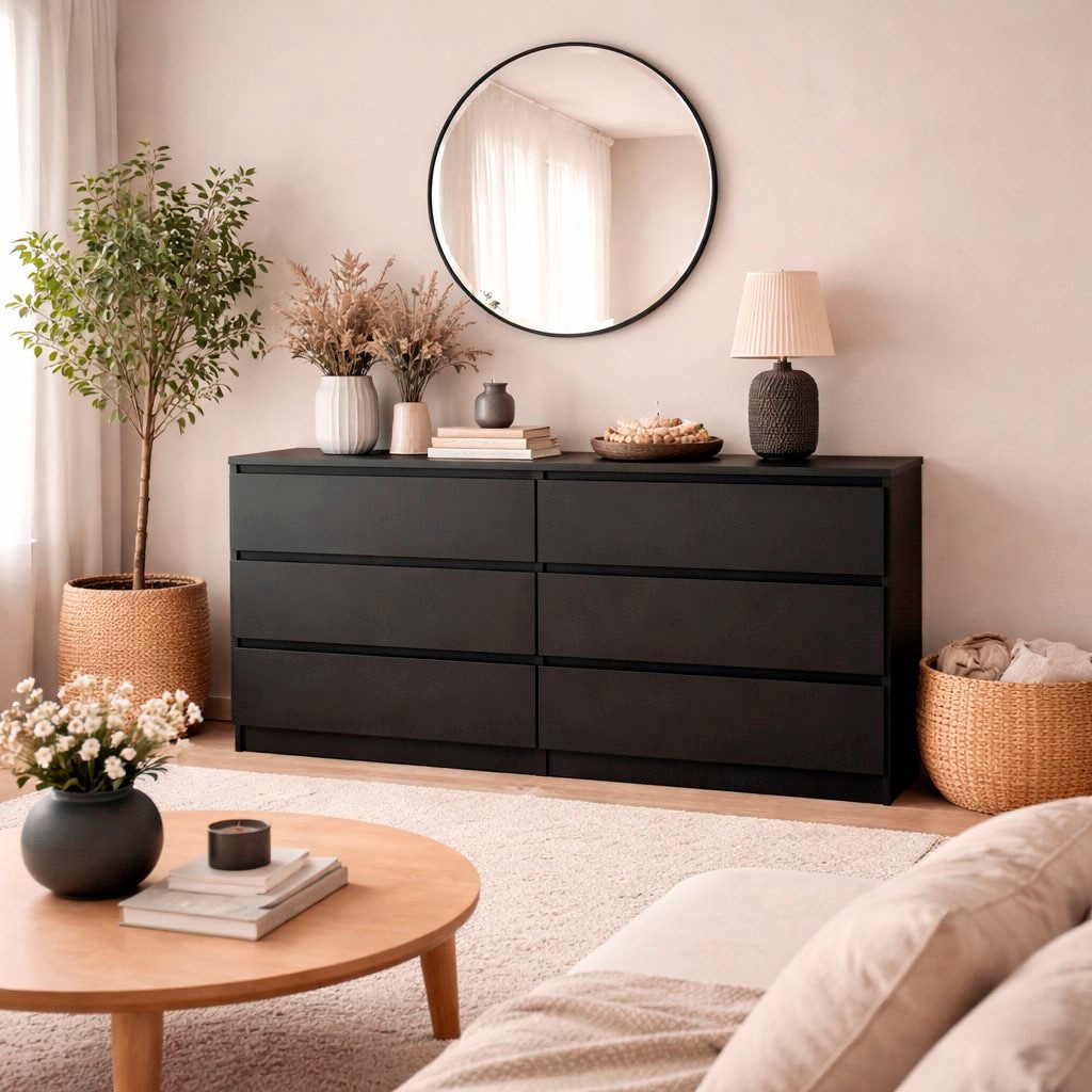 Home affaire Kommode »Naia, 6 Schubladen im skandinavischen Design, Breite 158 cm« Viel Stauraum mit griffloser Front, in mehreren Farben