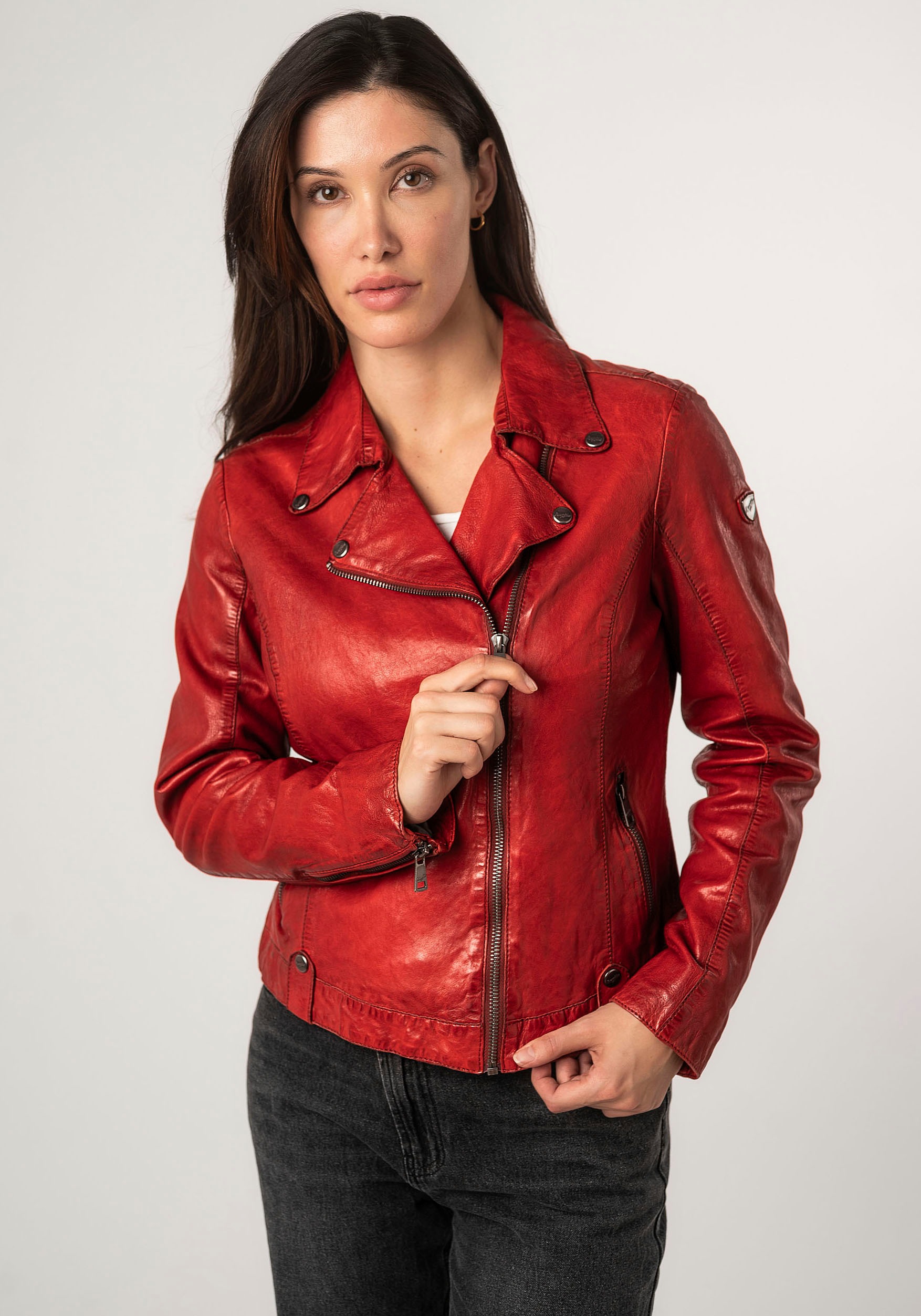 Mauritius Lederjacke »MWFayola«, mit Umlegekragen