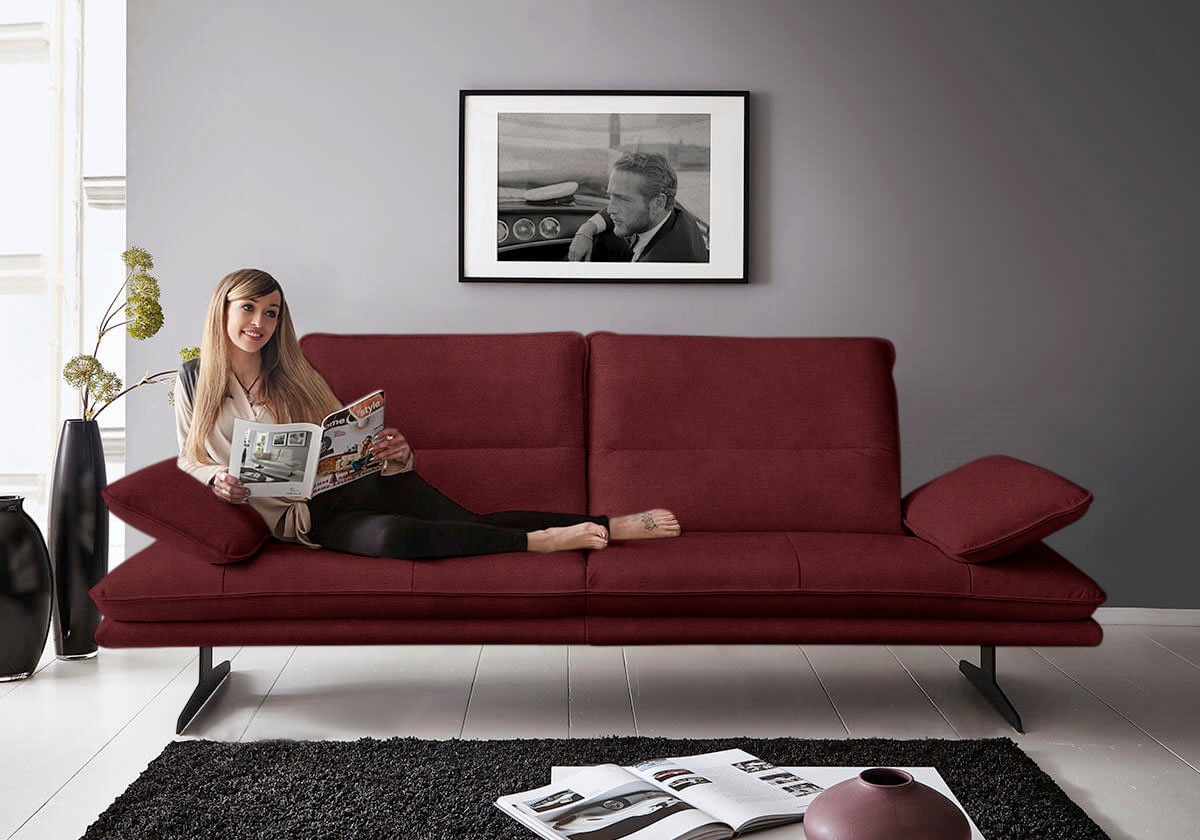 W.SCHILLIG 2,5-Sitzer »broadway, Designsofa mit tollem Sitzkomfort«, Sitztiefenverstellung, Kopfteil- & Seitenteilverstellung, Breite 216cm
