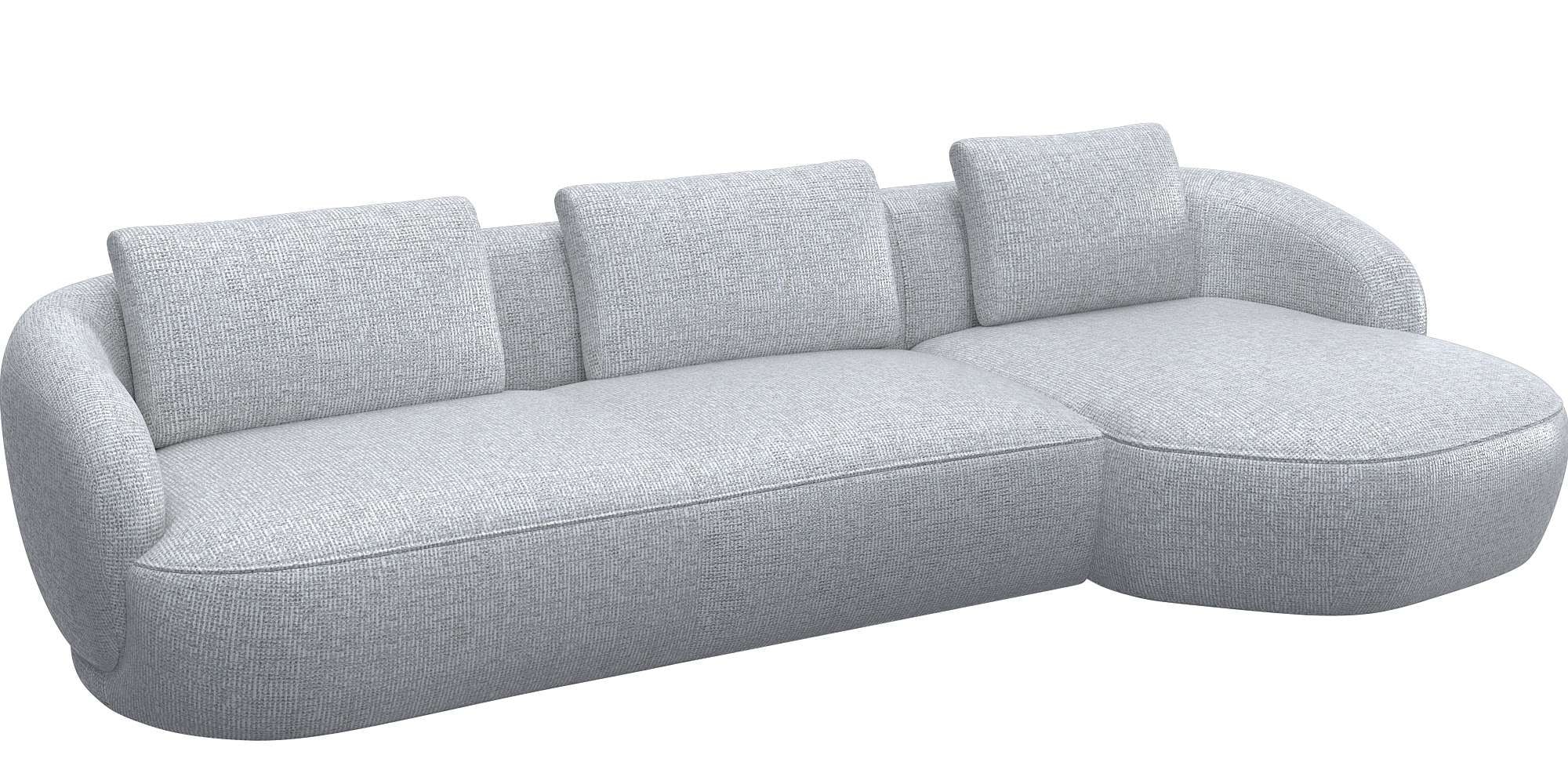 FLEXLUX Wohnlandschaft »Torino, rund, L-Form, Sofa-Ecke mit Recamiere, Long günstig online kaufen