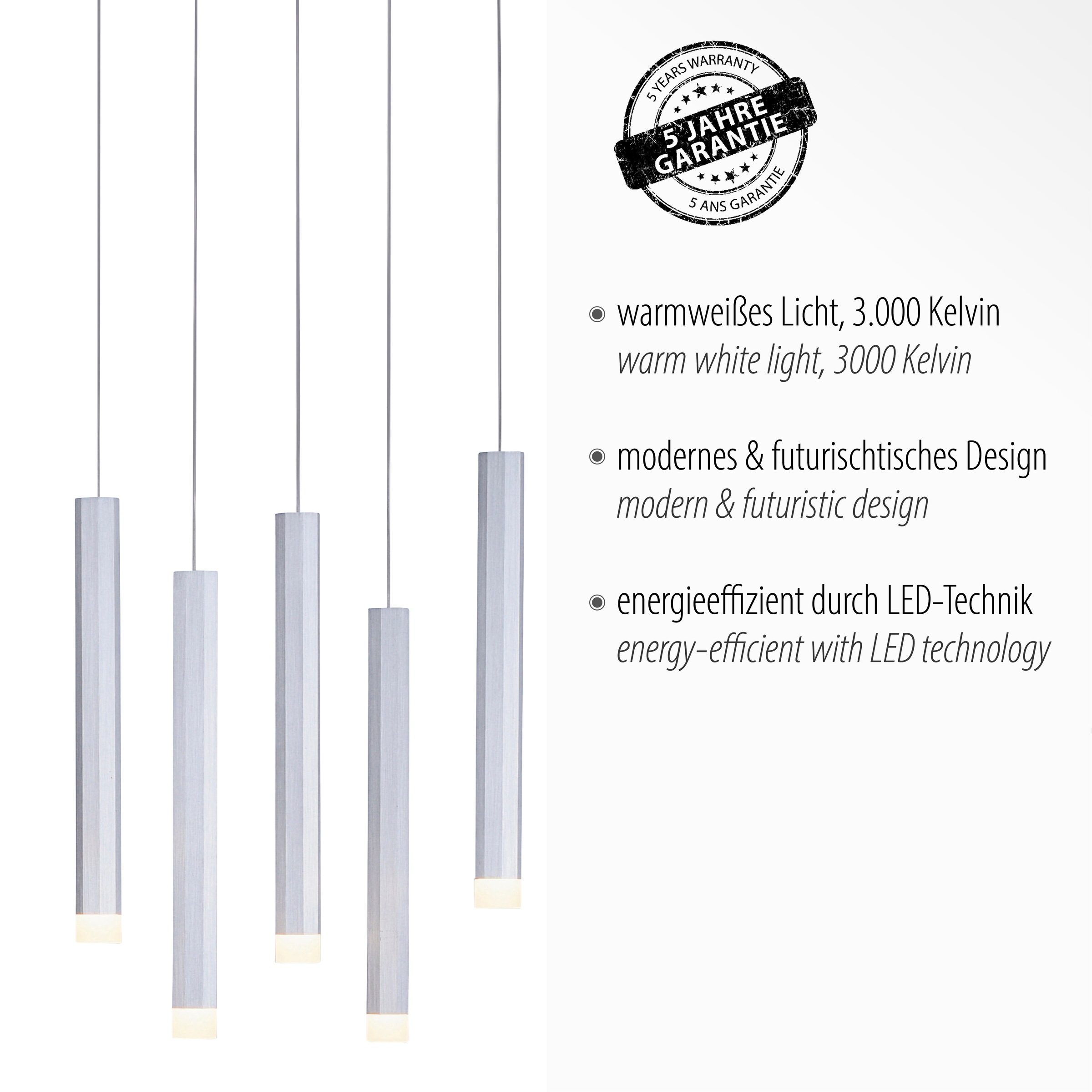 JUST LIGHT Pendelleuchte »BRUNO«, 10 flammig, Leuchtmittel LED-Board   LED günstig online kaufen