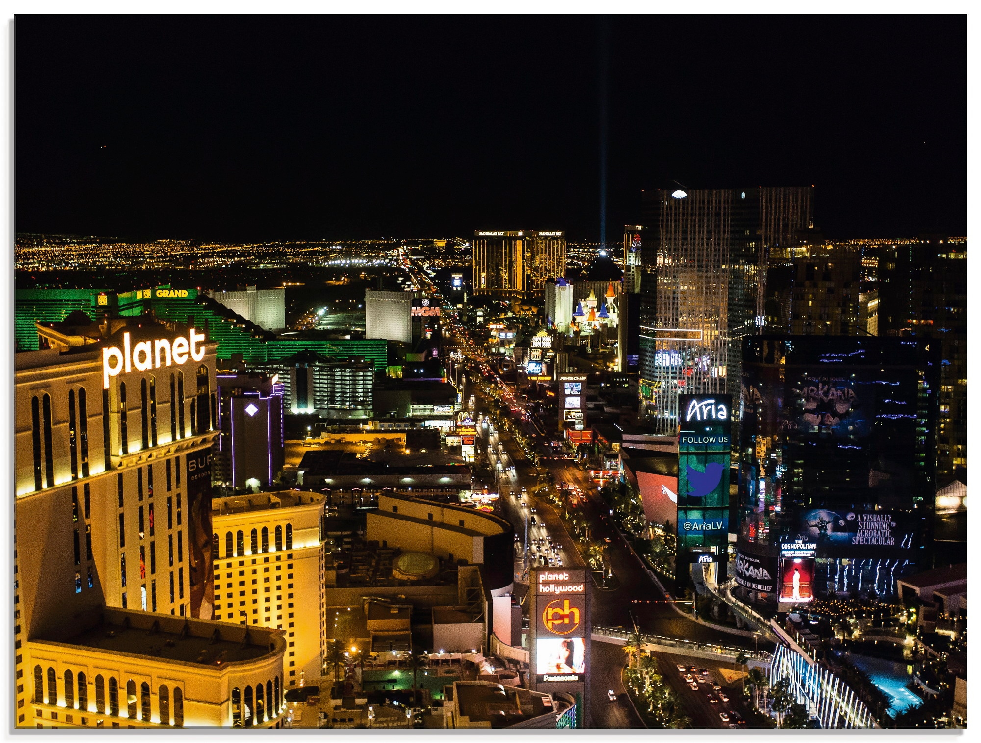 Artland Glasbild "Las Vegas bei Nacht", Amerika, (1 St.), in verschiedenen günstig online kaufen