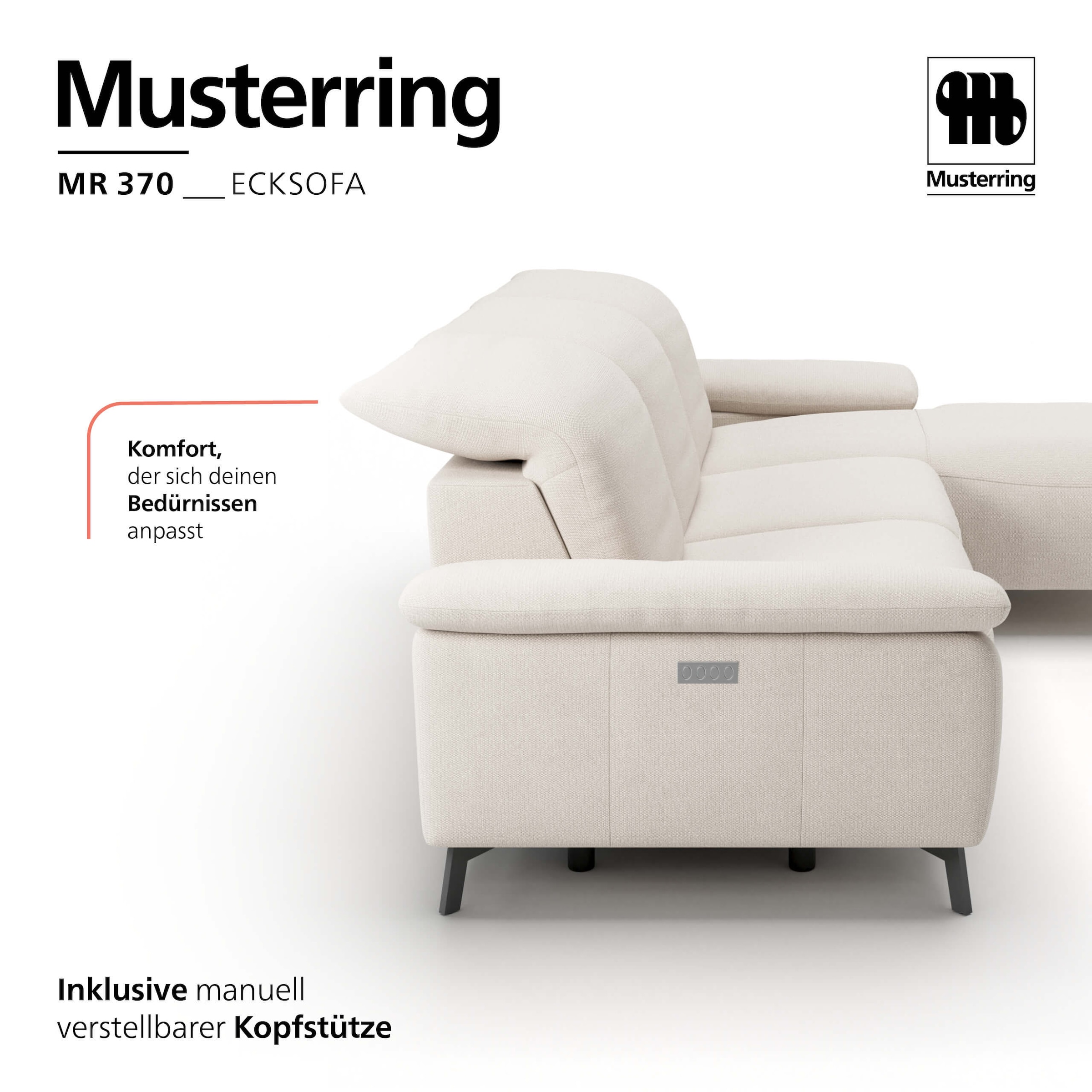 Musterring Ecksofa »MR 370, intelligenter Komfort im modernen Design« Optionale Relaxfunktion, flexible Kopfteile & klappbare Armlehnen