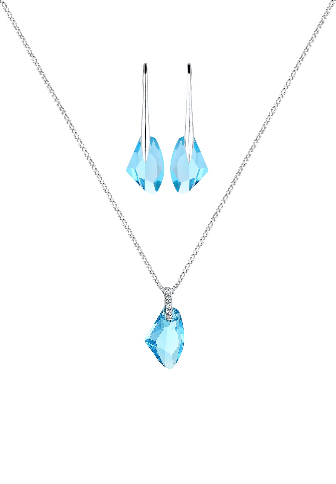 Elli Schmuckset »Glas Kristall Hellblau 925 Sterling Silber«
