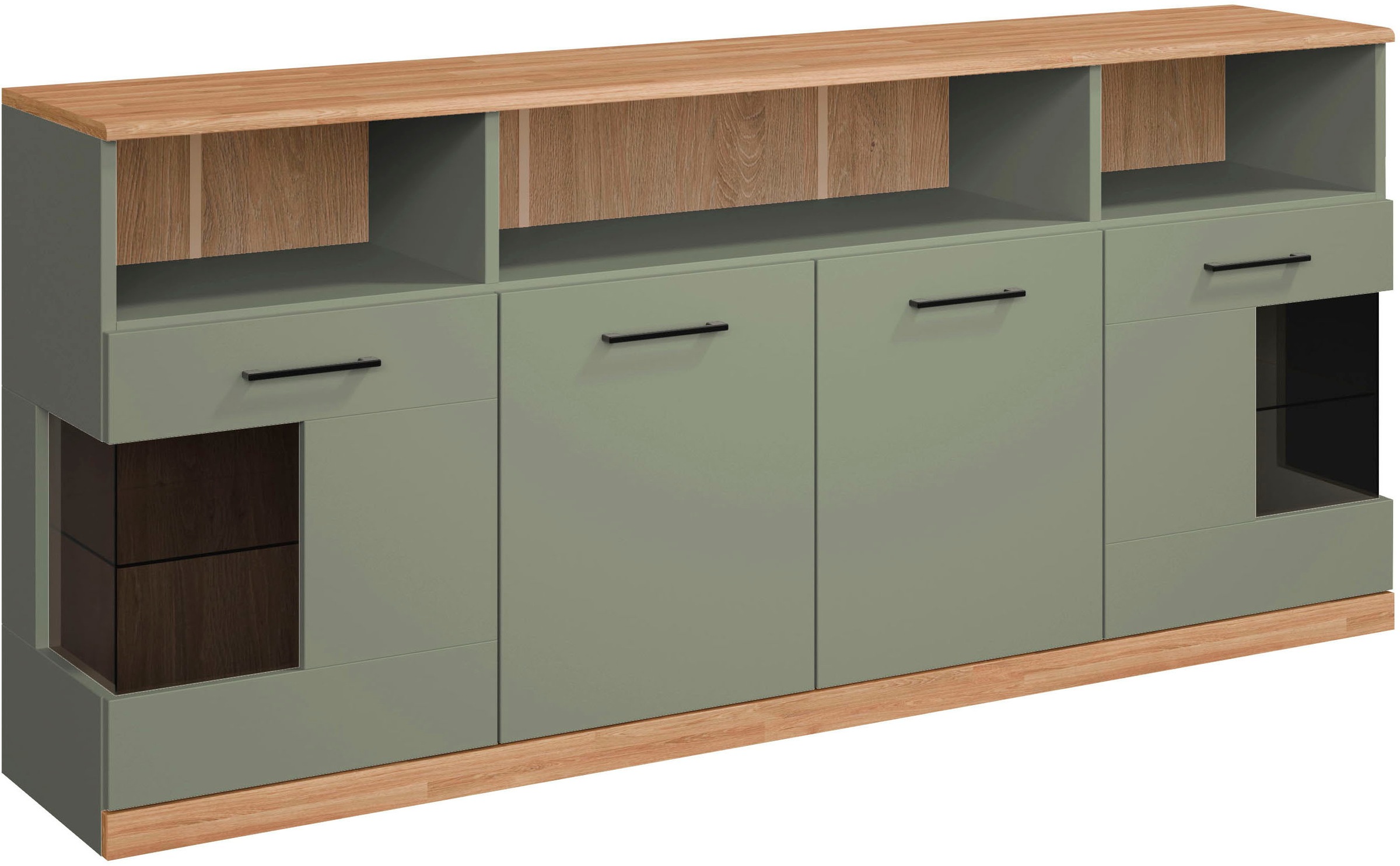 Home affaire Sideboard »Ribe,180cm breit,80cm hoch, 9 Fächer« Oberplatte Ei günstig online kaufen