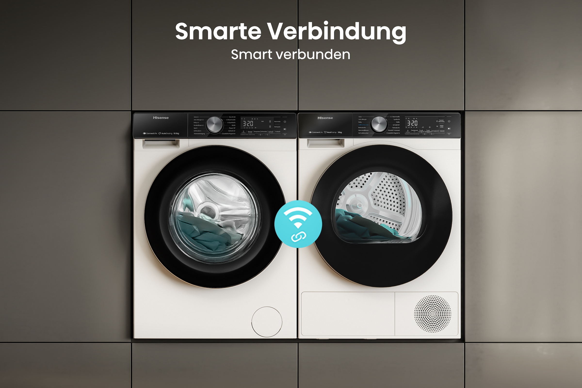 Hisense Waschmaschine »WF5S1045BW«, 10,5 kg, 1400 U/min, AutoDosing