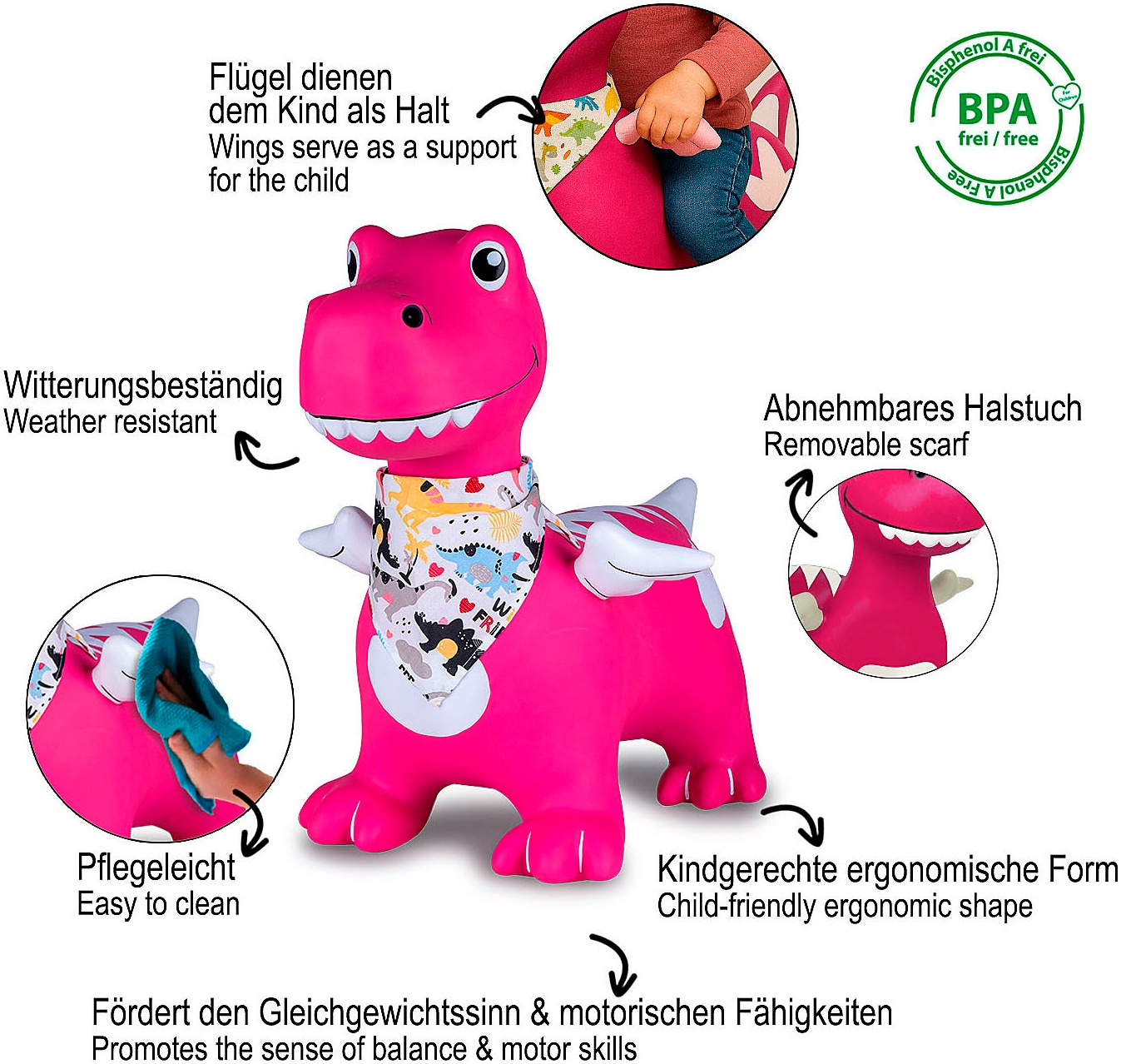 Jamara Hüpftier »Dino mit Flügel HoppyDoo, mit Pumpe«