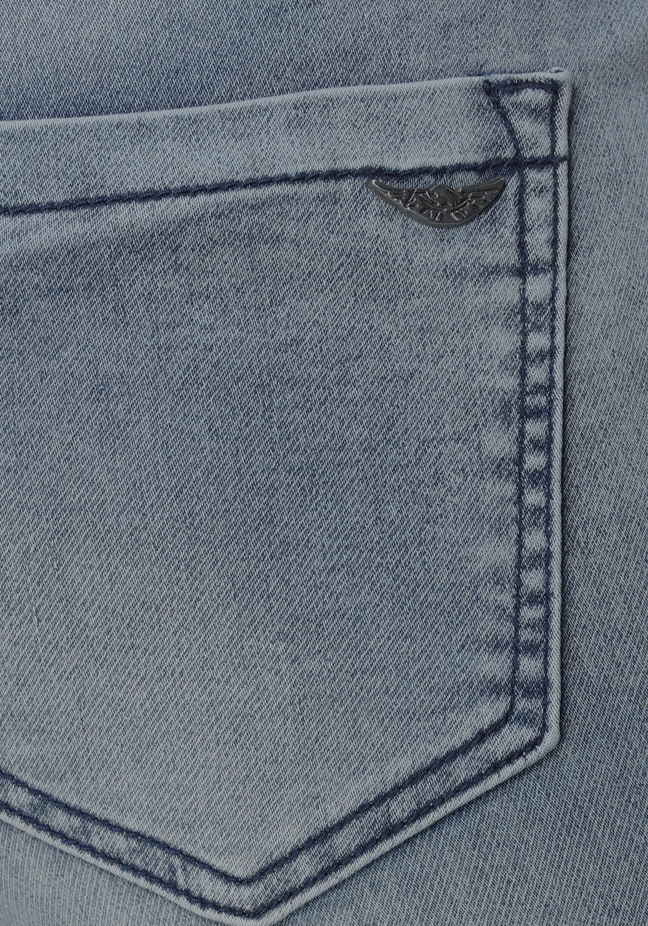 Arizona Stretch-Jeans, weites Bein, normale Leibhöhe, knöchellang, mit Used-Waschung