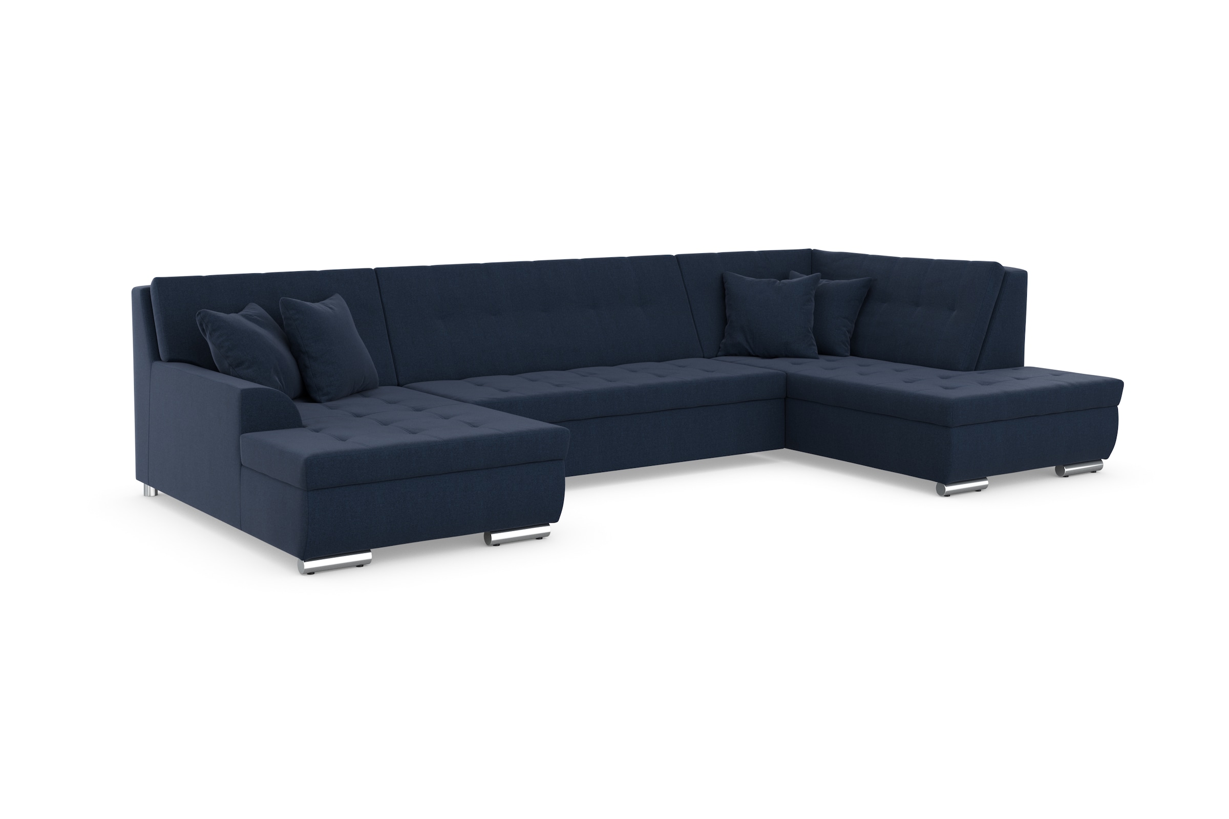 DOMO collection Wohnlandschaft »Treviso incl. Zierkissen, moderne Steppung, XXL: B/T/H: 364/201/83 cm«, wahlweise mit Bettfunktion, in vielen Bezugsarten auch in Cord U-Form