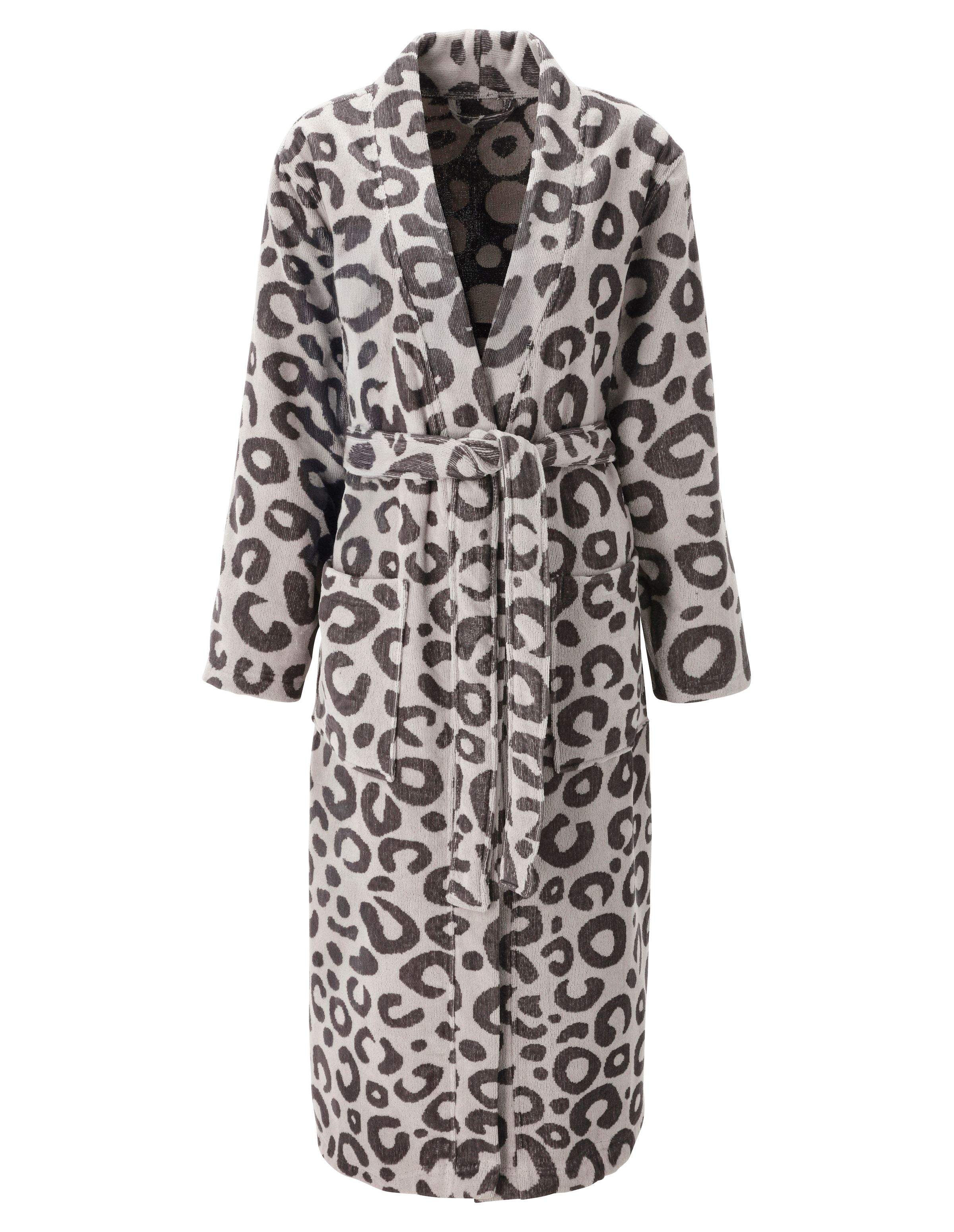 OTTO home Unisex-Bademantel »Anna Leo, ideal für Sauna & Spa, Hotelbademantel, Morgenmantel« 1 Stk. für Damen & Herren, mit Taschen, S-3XL, mit trendigem Animal-Print