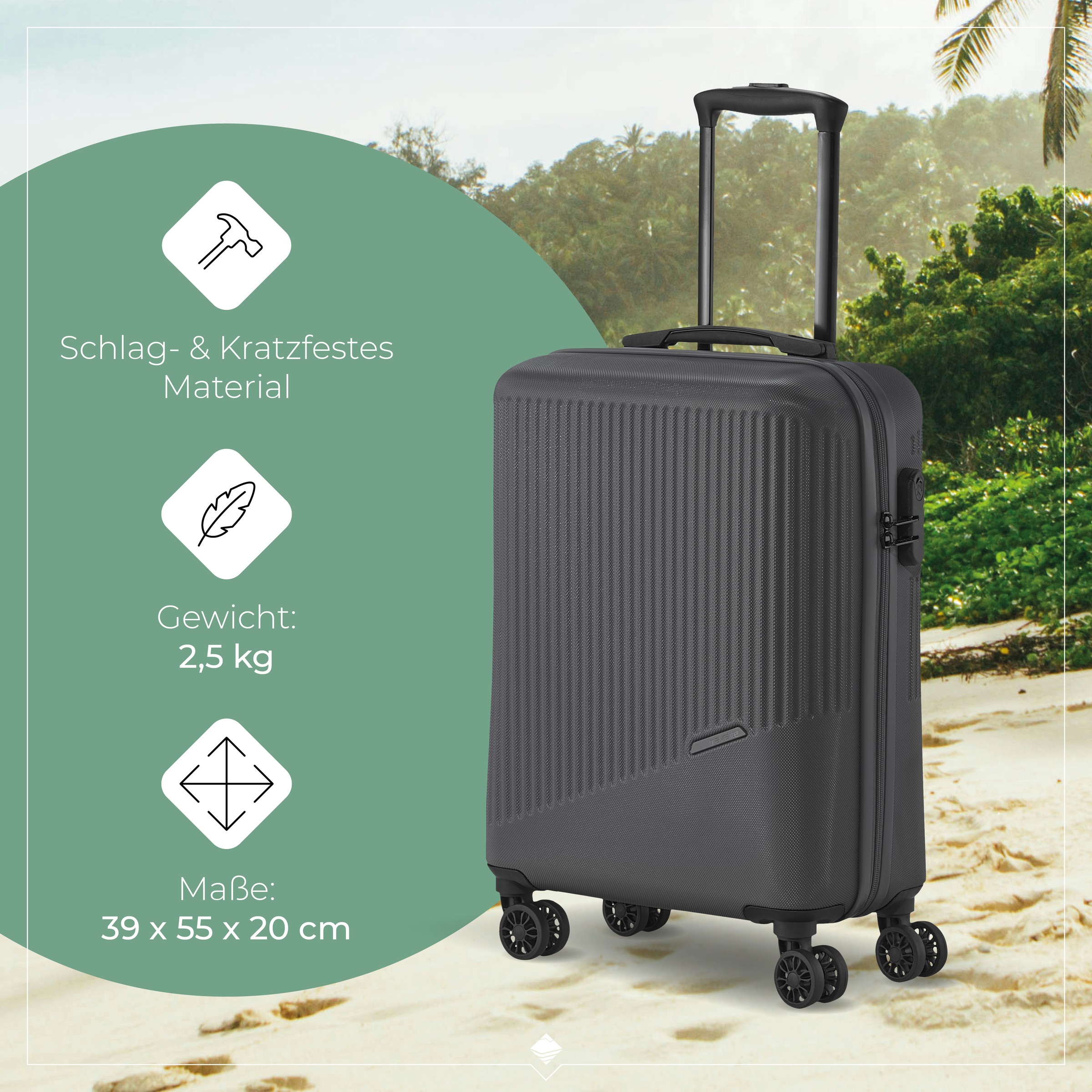 travelite Hartschalen-Trolley »BALI, in verschiedenen Größen und Farben«, 4 Rollen, Hartschallenkoffer Reisegepäck Reisekoffer TSA Schloss