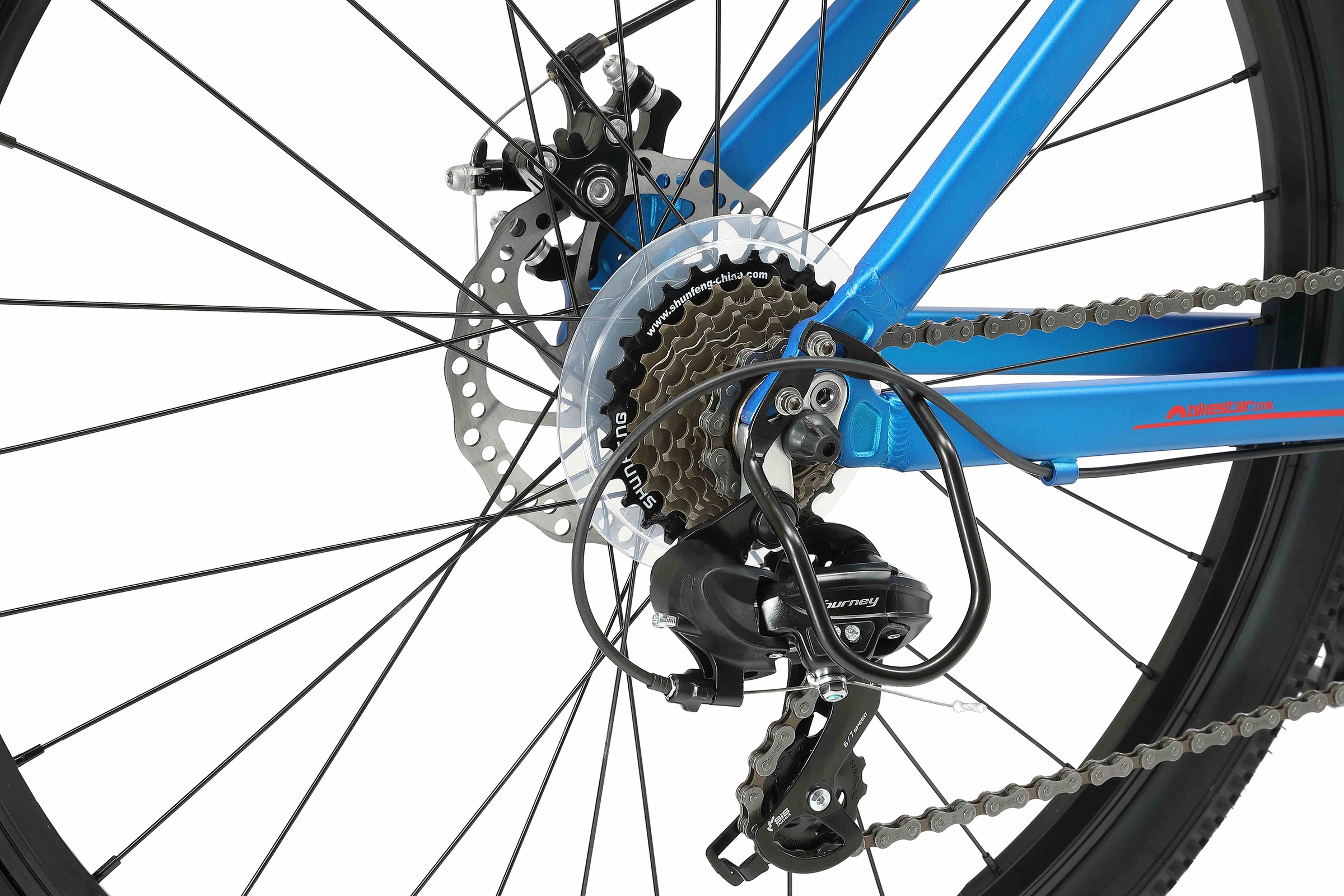 Bikestar Mountainbike, 21 Gang, Shimano, RD-TY300 Schaltwerk, Kettenschaltung, für Damen und Herren, Kettenschaltung