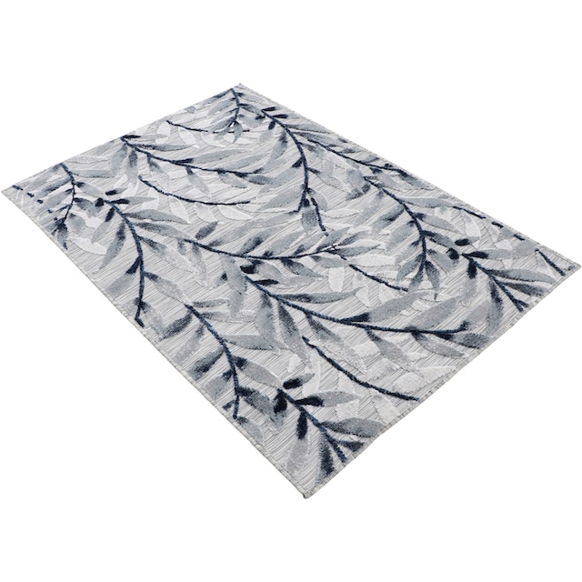 carpetfine Teppich »Deja 100«, rechteckig, robustes Flachgewebe, Motiv-  Floral Palmenblätter, Hoch-Tief Effekt bequem und schnell bestellen