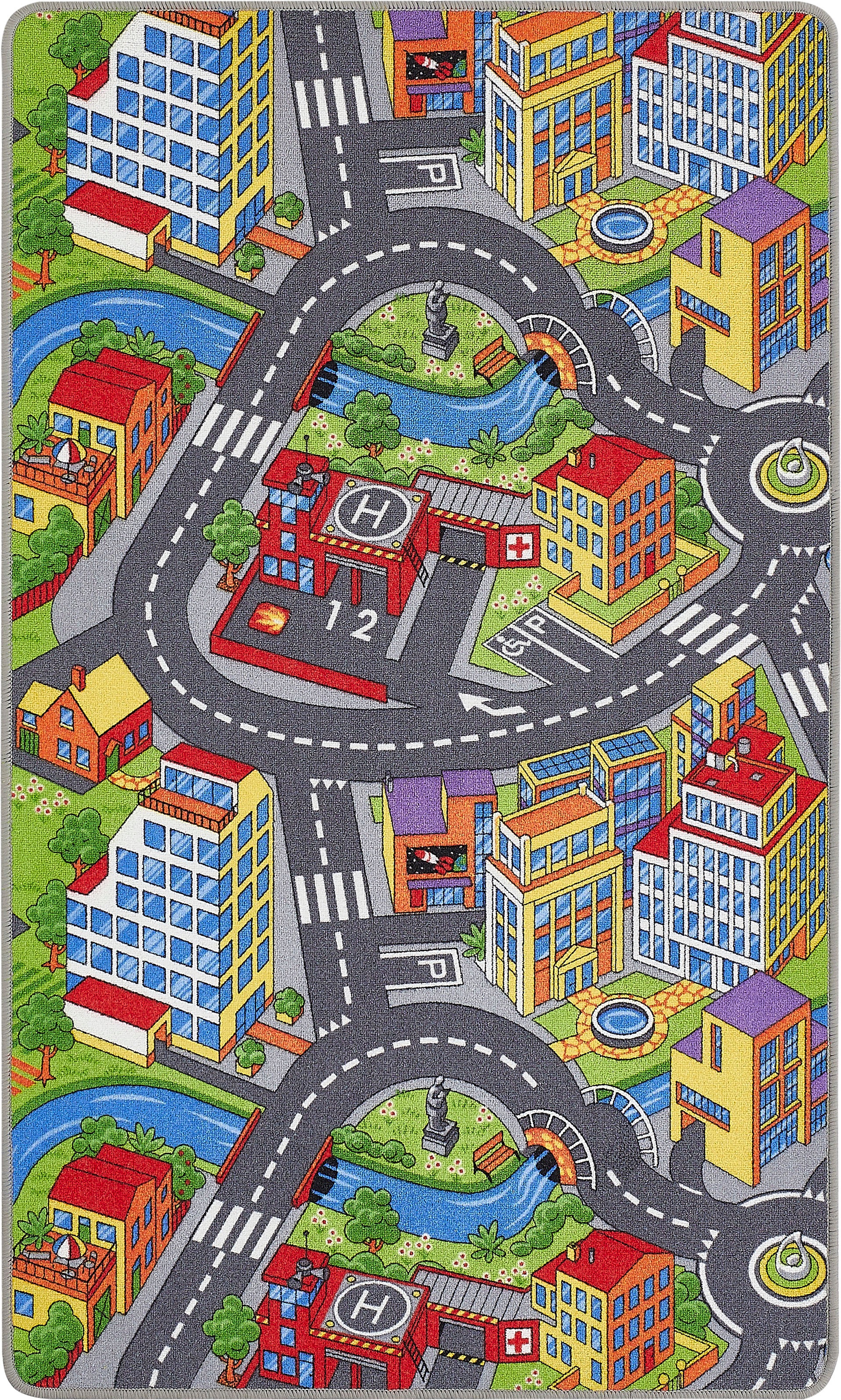 Andiamo Kinderteppich »Straße Lagerräumung«, rechteckig, 5 mm Höhe, Straßen-Spiel-Teppich, Sonderposten, für Mädchen & Jungen