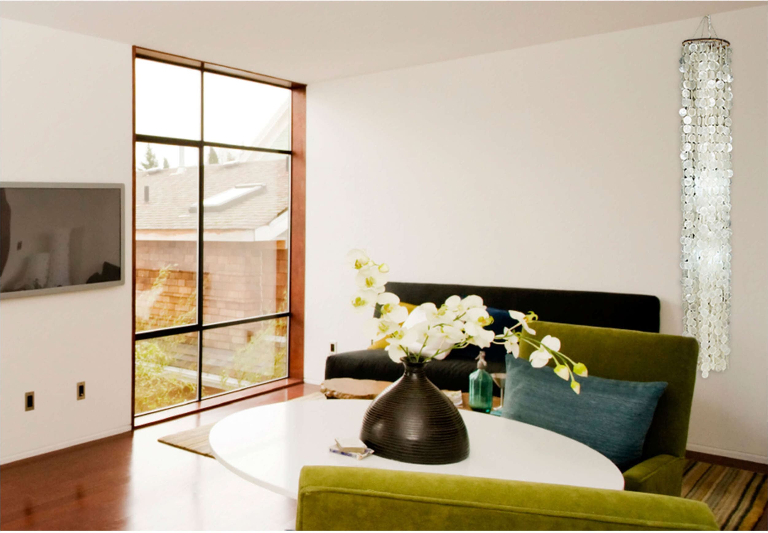 näve Pendelleuchte »Capiz« E27 1 Stk. aus dünnen weißen Muschelplättchen, H günstig online kaufen