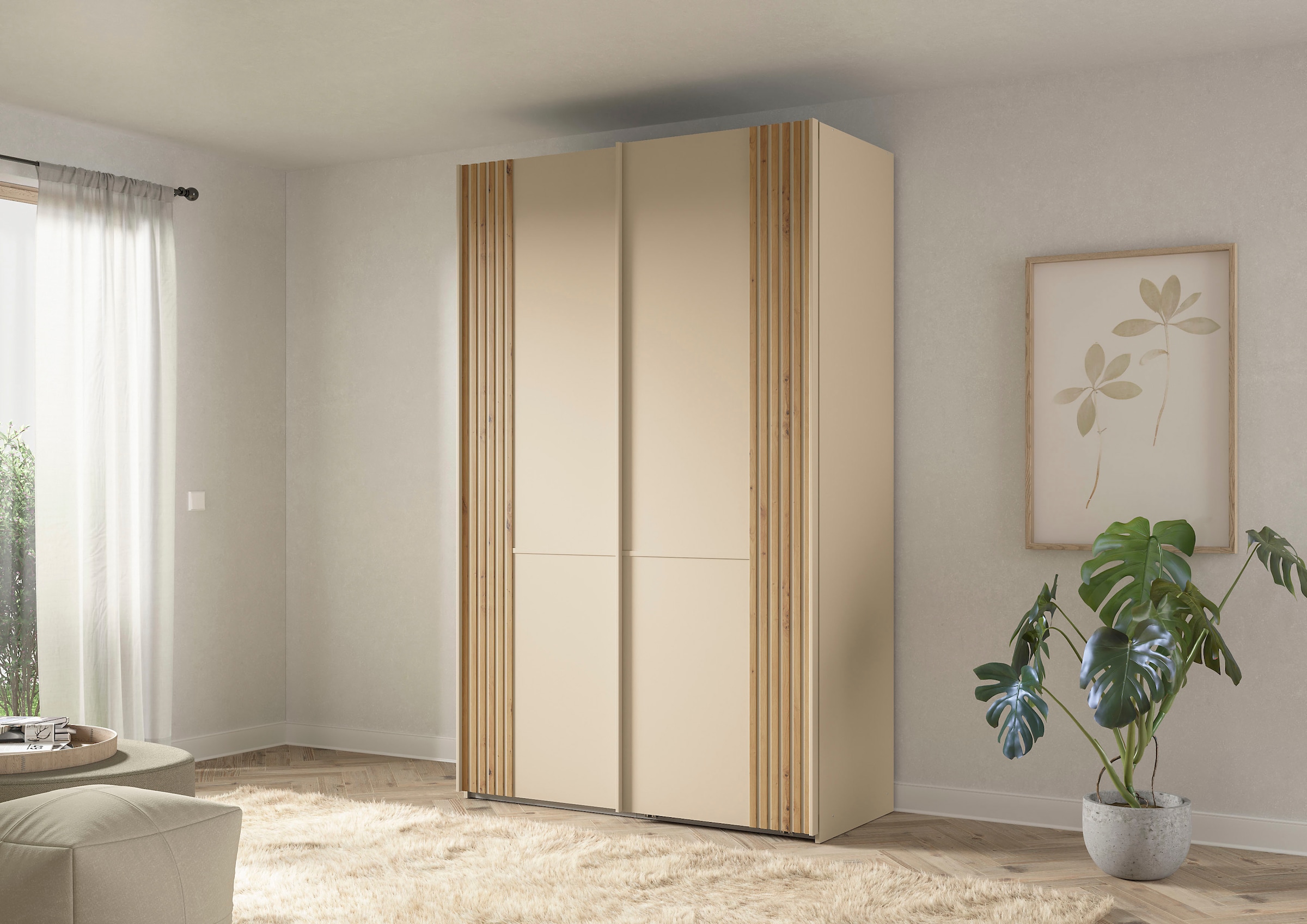 Musterring Schwebetürenschrank »Isabelle«, Türen mit Lamellenoptik, verschiedene Größen und Farben, Höhe 236cm