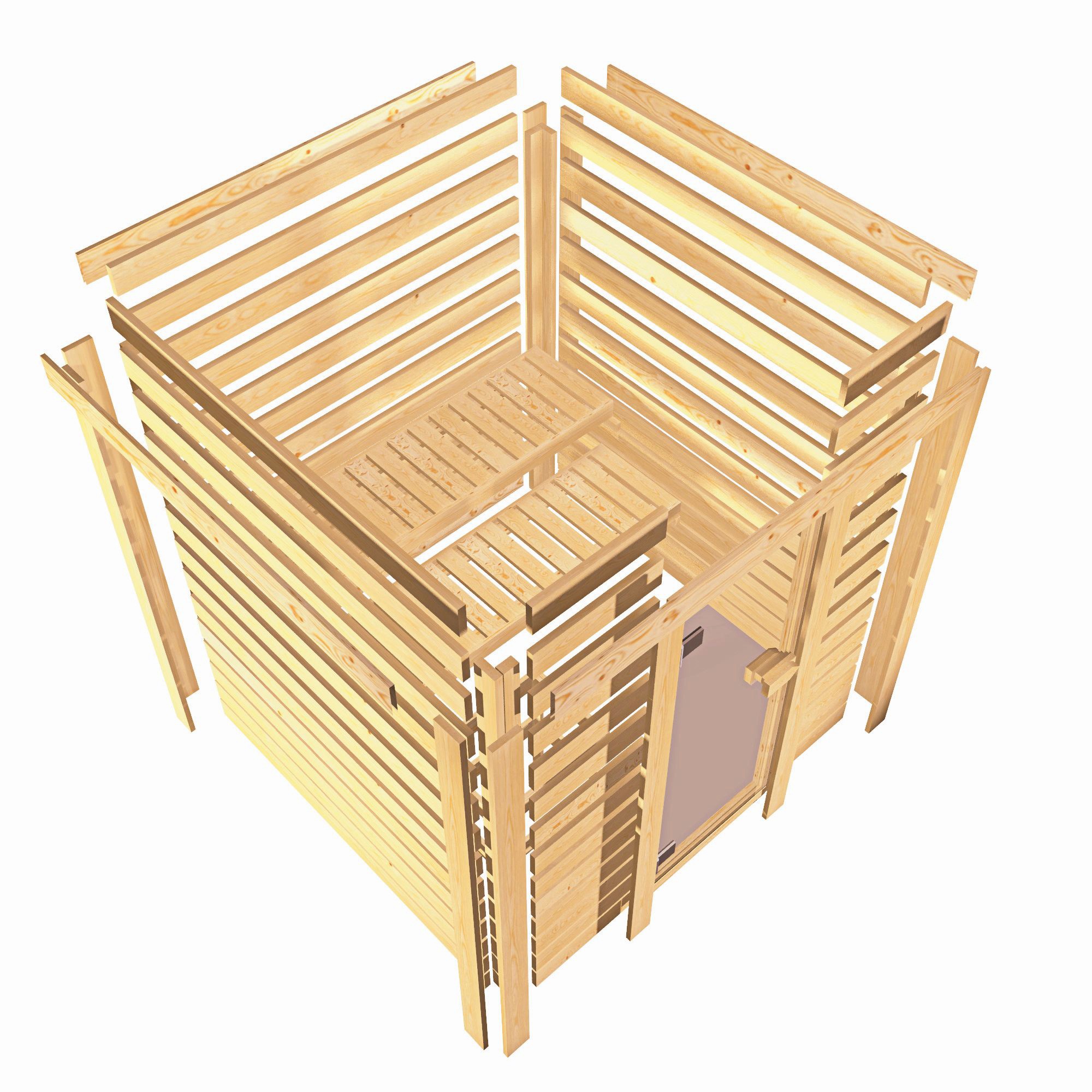 Karibu Sauna »Menja«, 9-kW-Ofen mit externer Steuerung