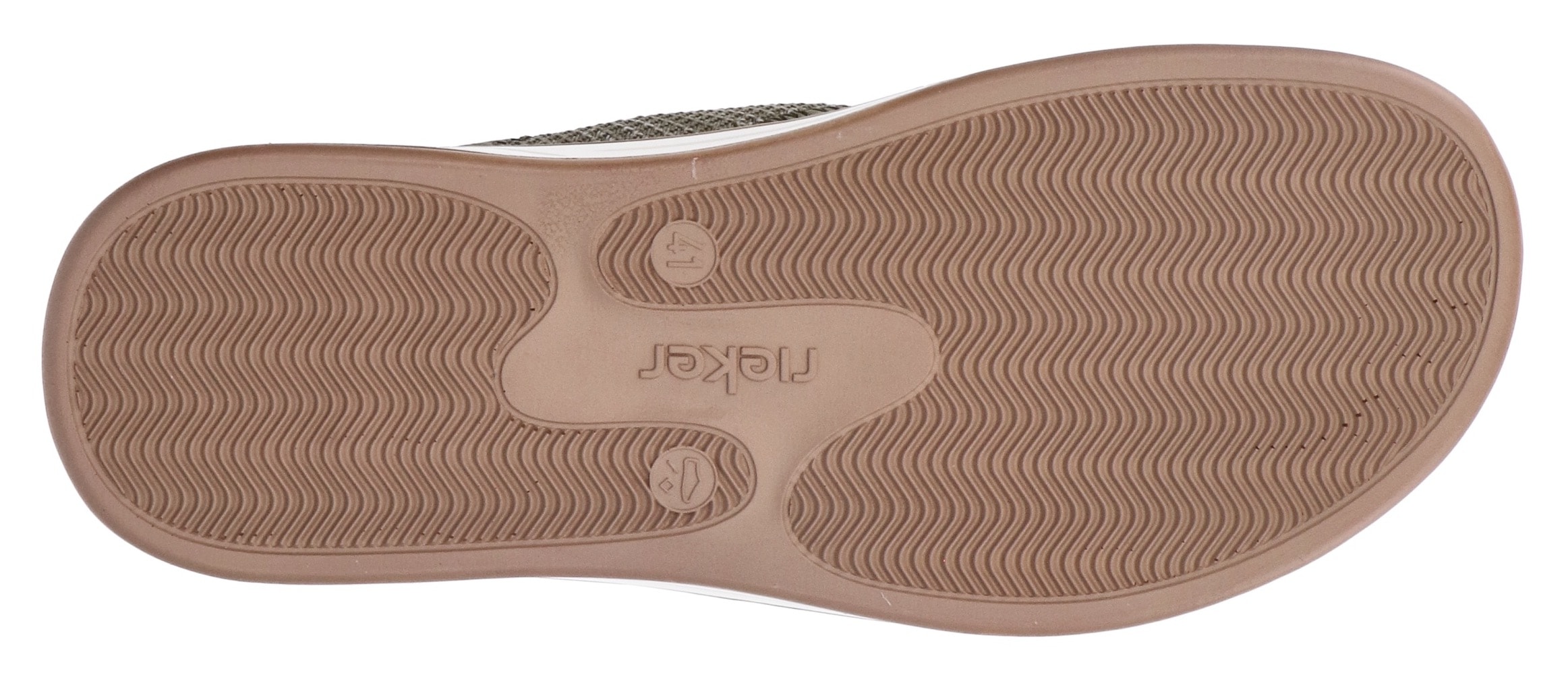 Rieker Pantolette, Sommerschuh, Strandschuh, Schlappen, Hausschuh mit Klettverschluss