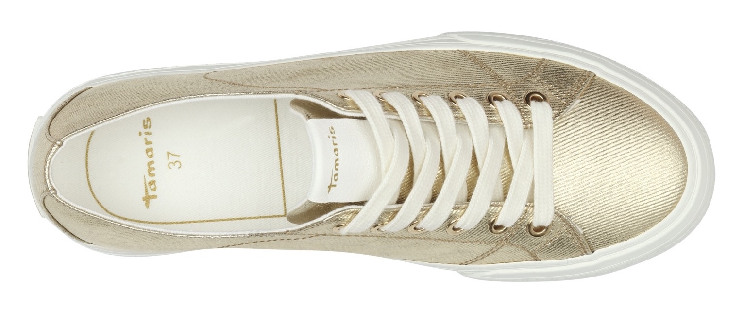 Tamaris Plateausneaker, Freizeitschuh, Halbschuh, Schnürschuh mit Logo an der Ferse