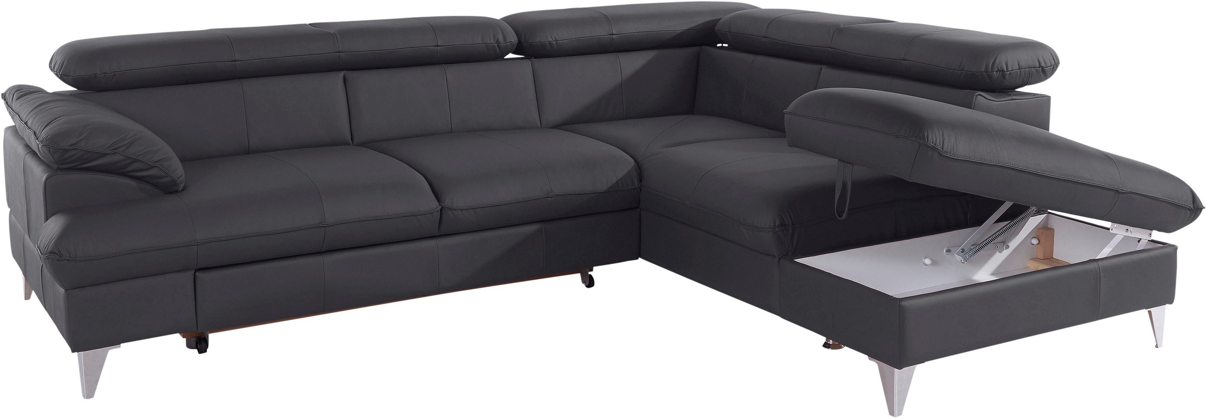 COTTA Ecksofa »Caluso L-Form«, mit Kopfteilverstellung, wahlweise mit Bettfunktion & Bettkasten