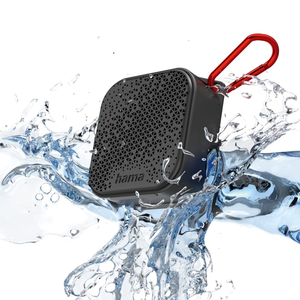 Hama Bluetooth-Lautsprecher »Mini-Bluetooth-Lautsprecher (wasserdicht IP67, 3,5W, mobil, Karabiner)«