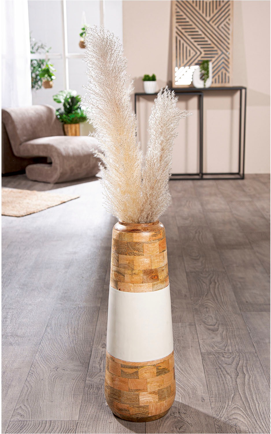 GILDE Bodenvase »Vase Naturelle naturfarben-weiß«, (1 St.) günstig online kaufen