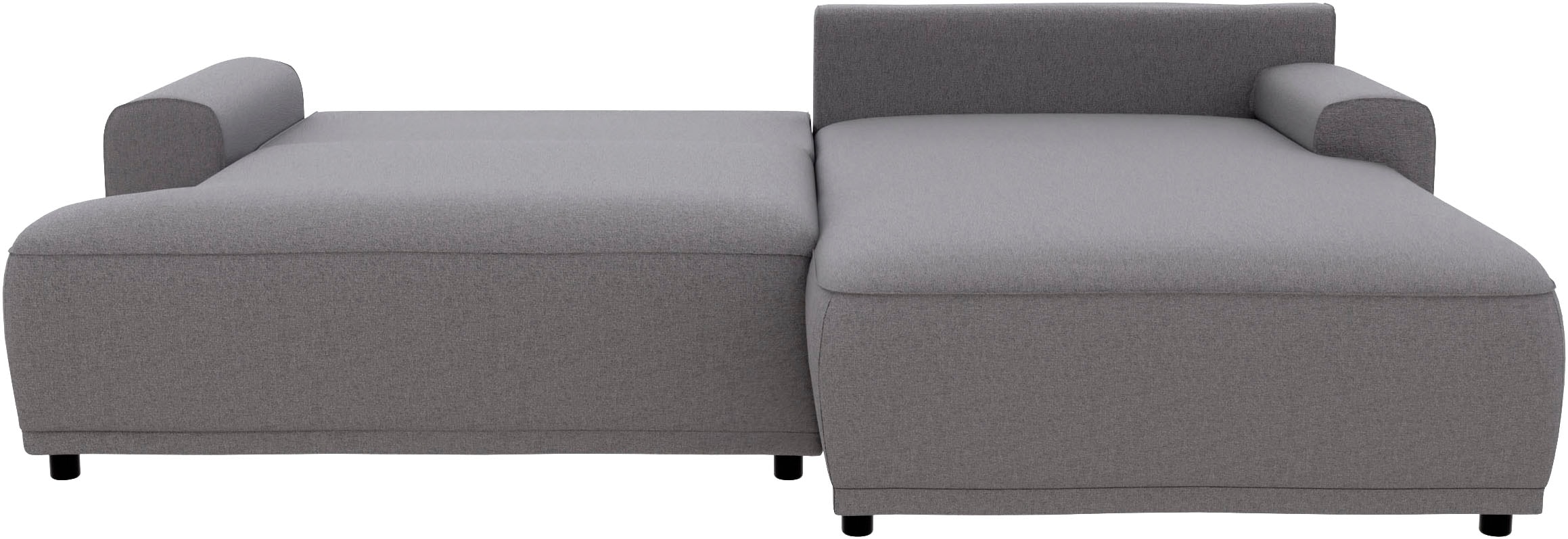 TRENDMANUFAKTUR Ecksofa »Fordon, Schlafsofa mit Bettkasten, Couch in L-Form, Breite 250 cm«, in Struktur LUMOS, 3D-Effekt, anthrazit, Recamiere rechts