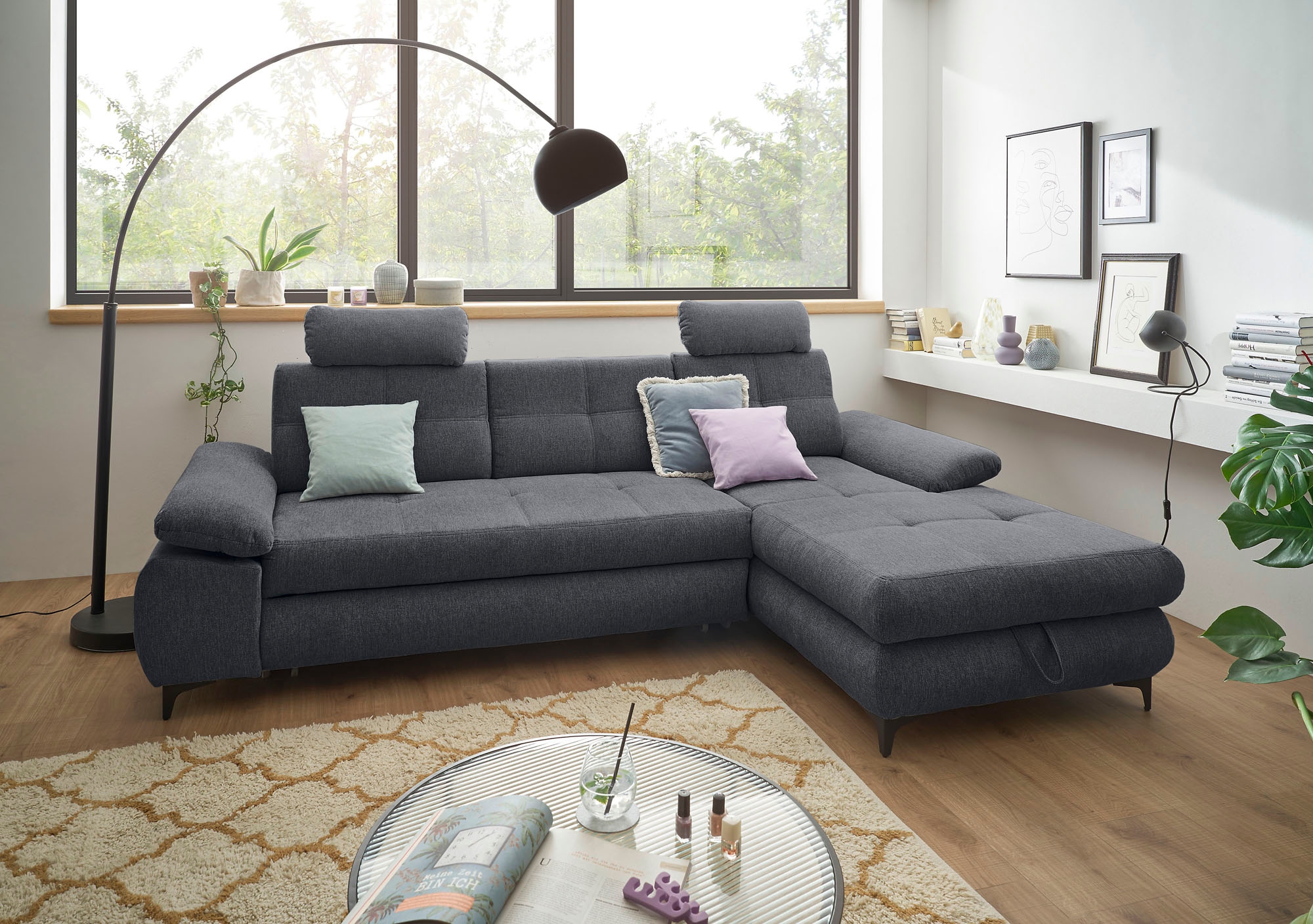 ED EXCITING DESIGN Ecksofa »Altona L-Form« mit Bettfunktion, Bettkasten, Ar günstig online kaufen
