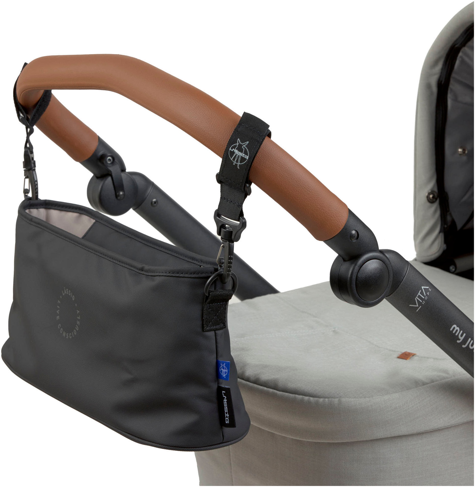LÄSSIG Kinderwagen-Tasche »Green Label, Buggy Organizer, black«, für Kinderwagen oder Buggy