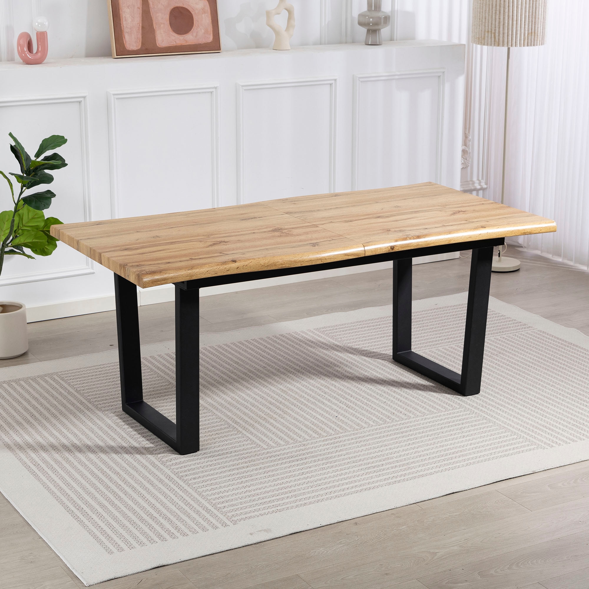 Duo Collection Esstisch »Ausziehtisch« 1 Stk. tlg. 1,80m - 2,20m, Baumkantenoptik, massives Kufengestell