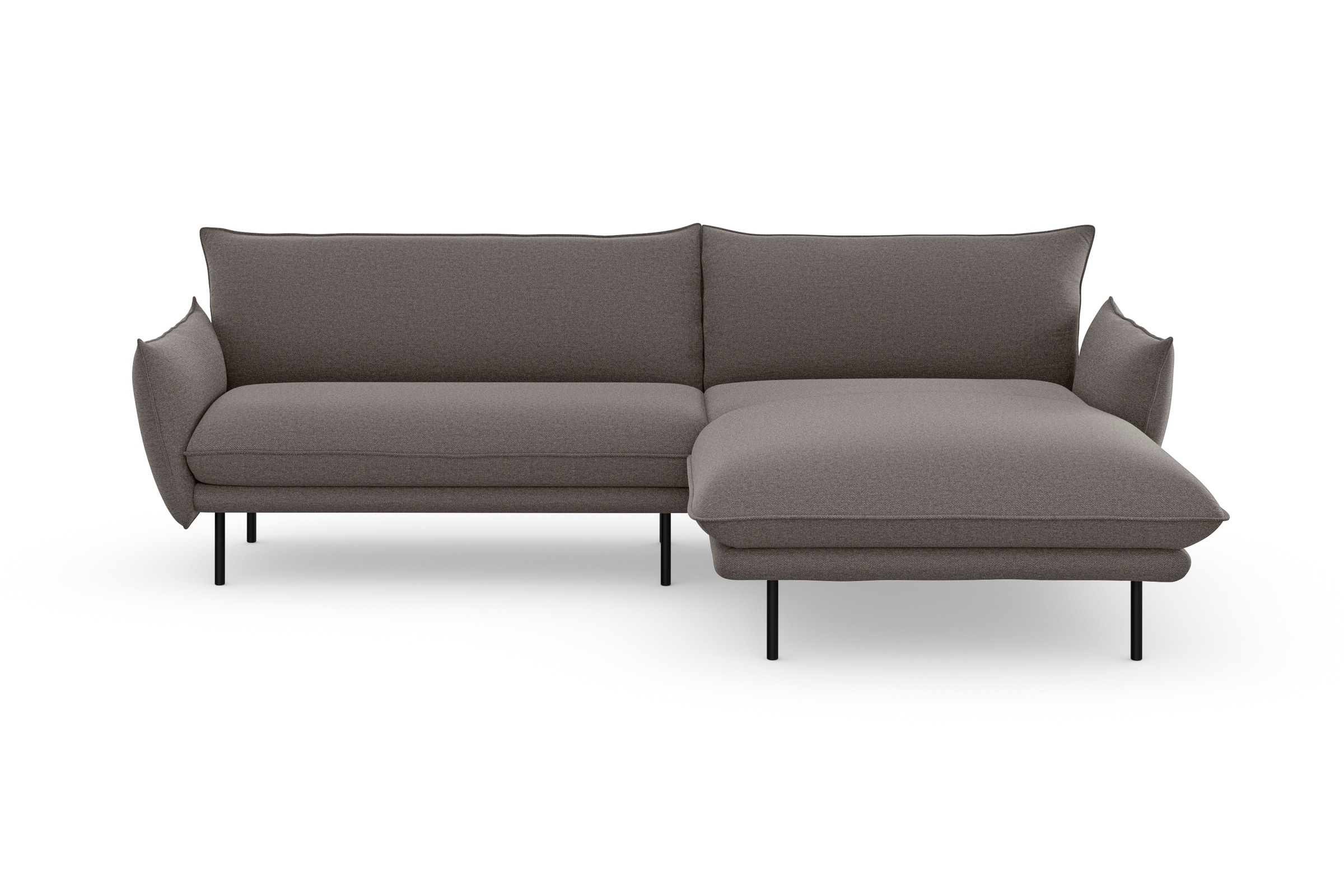 andas Ecksofa "Stine L-Form", Besonderes Design durch Kissenoptik und Keder günstig online kaufen