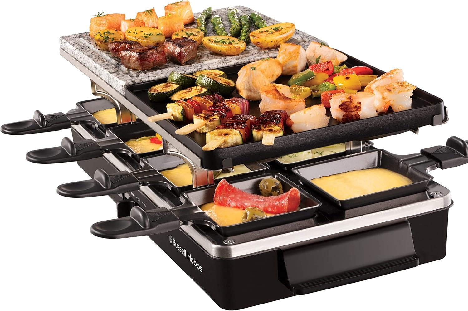 RUSSELL HOBBS Raclette »26280-56«, 8 St. Raclettepfännchen, 1400 W, Grill für 8 Personen, Multi-Grill