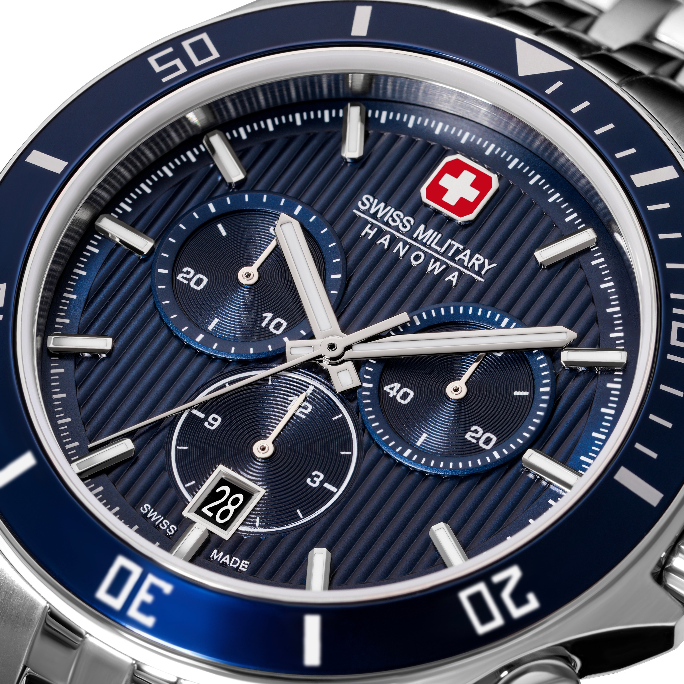 Swiss Military Hanowa Chronograph »Flagship Heritage Chrono« Quarzuhr, Armbanduhr, Herrenuhr, Swiss Made, Edelstahlarmband, analog