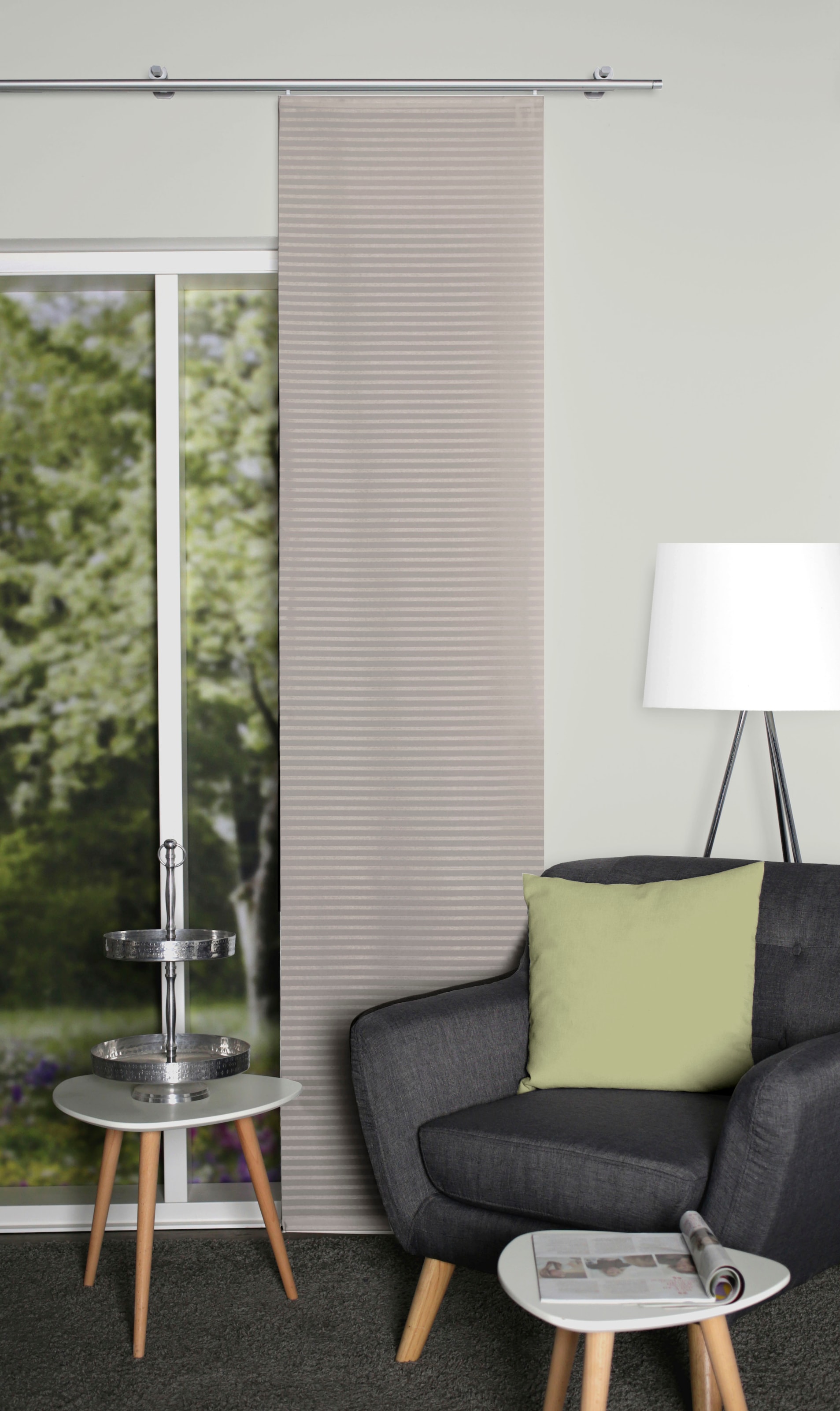 HOME WOHNIDEEN Schiebegardine »TURIN« Klettband 1 Stk. tlg. günstig online kaufen