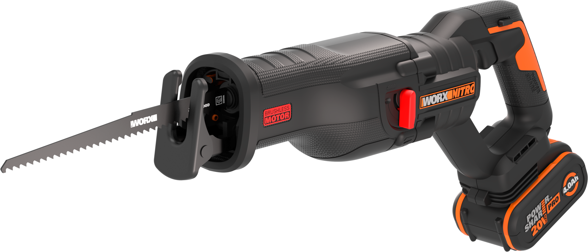 Worx Akku-Säbelsäge »WX516 NITRO«, Brushless-Motor, variable Drehzahlregelung, inkl. Akku & Ladegerät