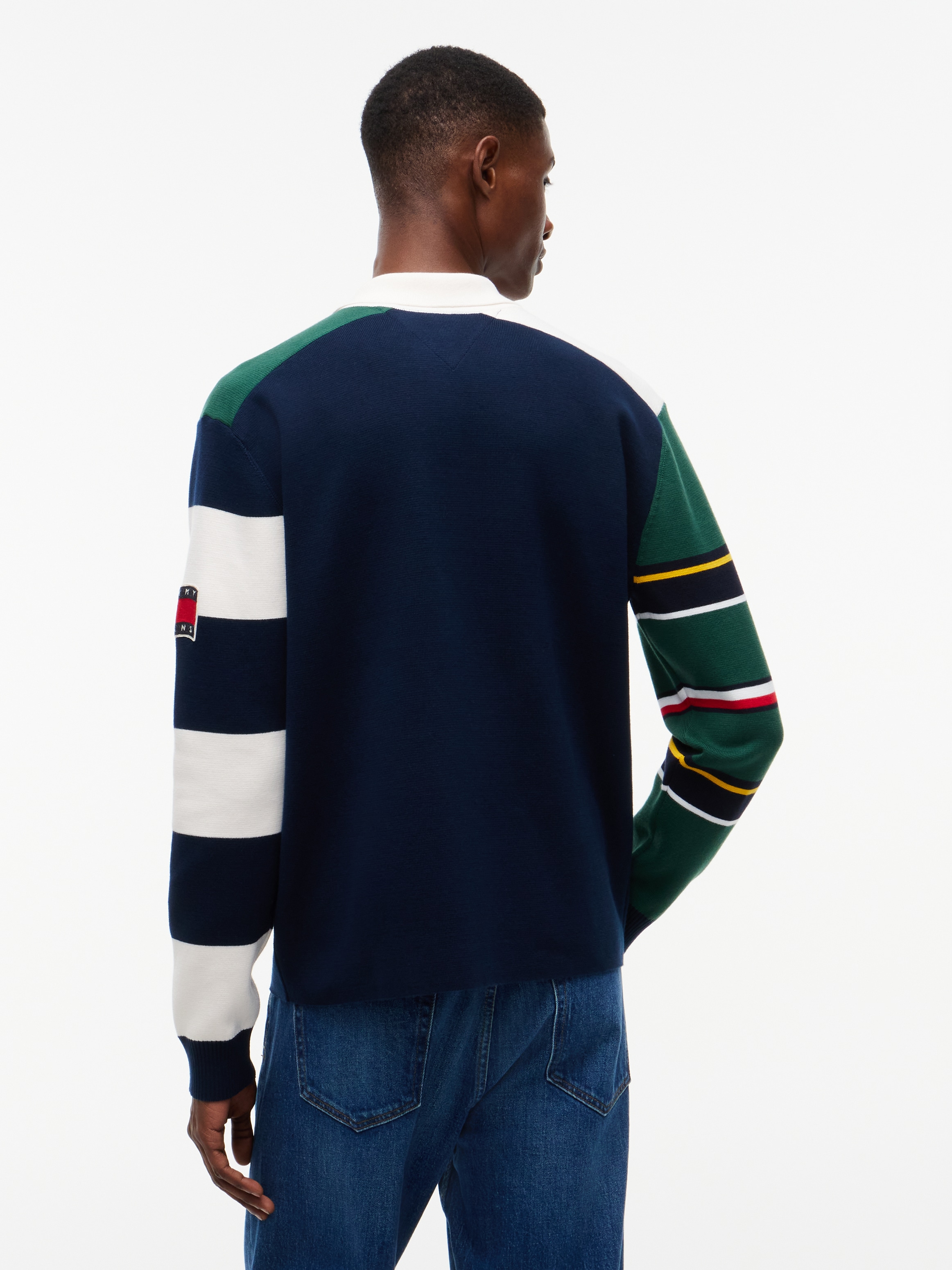 Tommy Jeans Rugbyshirt »TJM REGULAR TOMMY KNITTED RUGBY« aus Strick mit Color Block