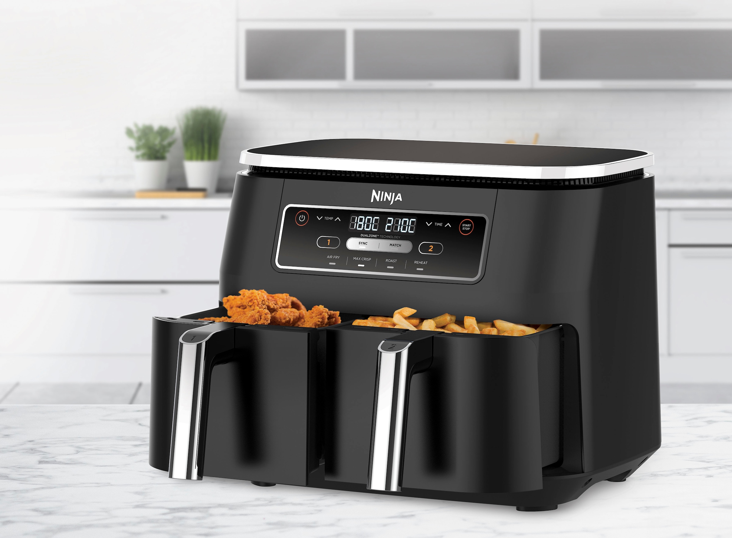 NINJA Heißluftfritteuse »AF200EU Ninja Foodi«, 2400 W, 4-in-1 Dual Zone, 7,6 L