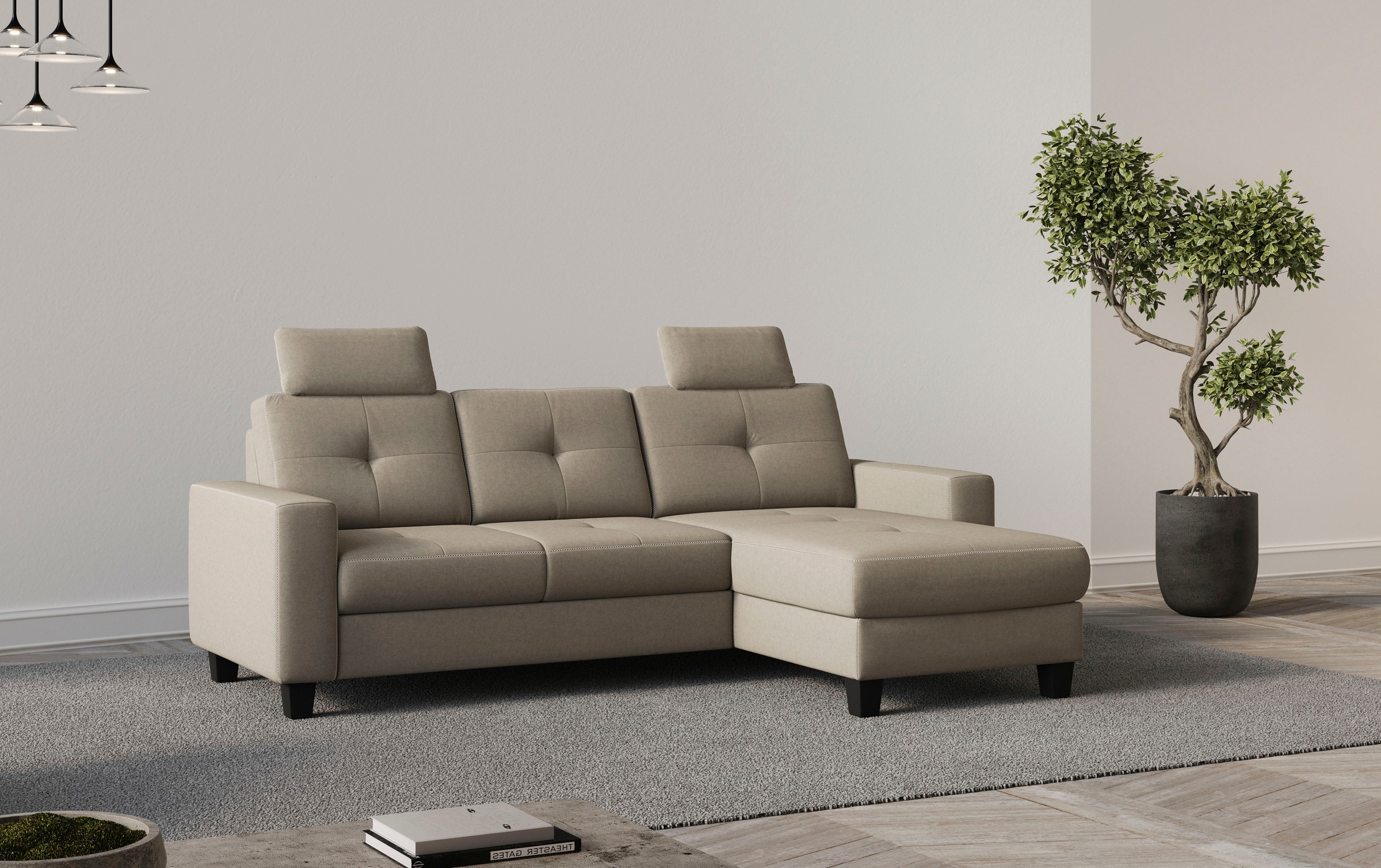 Places of Style Ecksofa "Varese", wahlweise mit Bettfunktion und Bettkasten günstig online kaufen