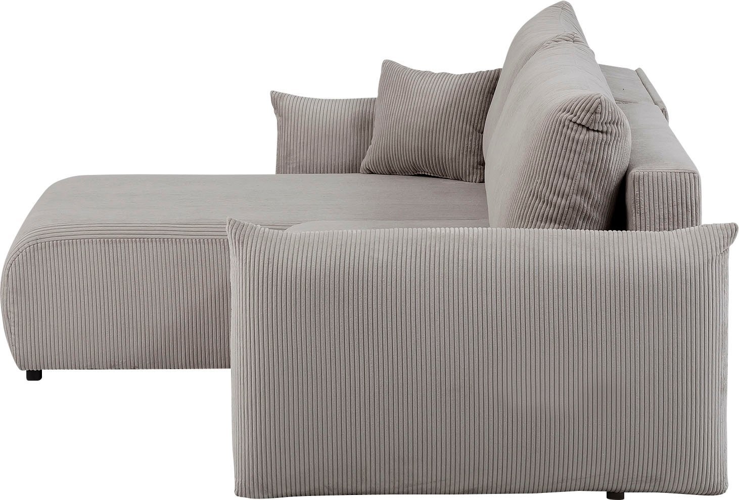 INOSIGN Ecksofa »MAVAS Schlafsofa mit Bettkasten, L-Form,«, ca.257/127cm (Liegefläche 212/145 cm), Cord, Chenille, Struktur