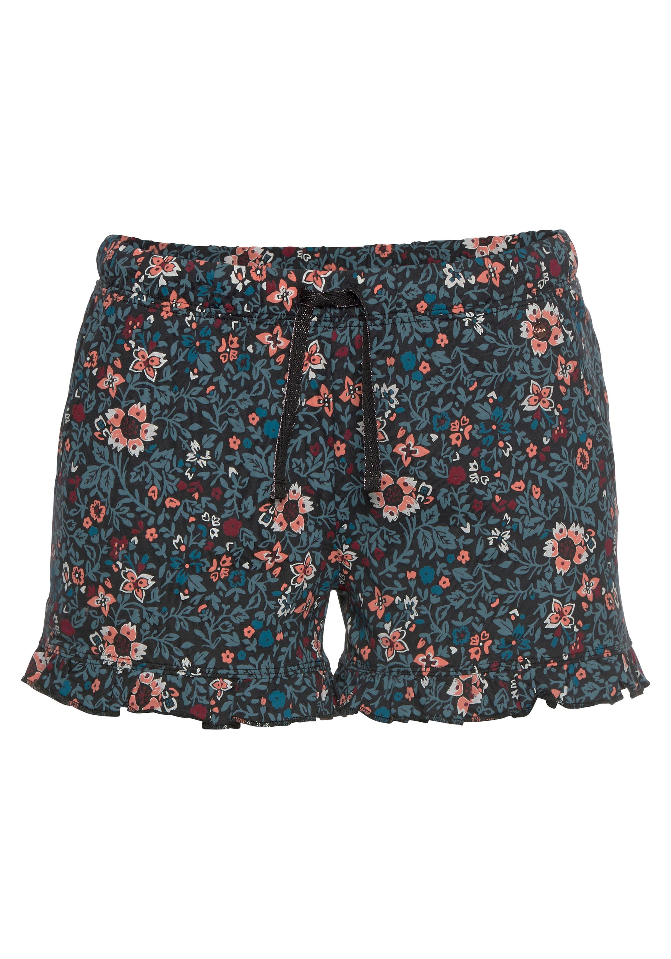 s.Oliver Schlafshorts  im Allover-Muster mit Kräuselsäumen