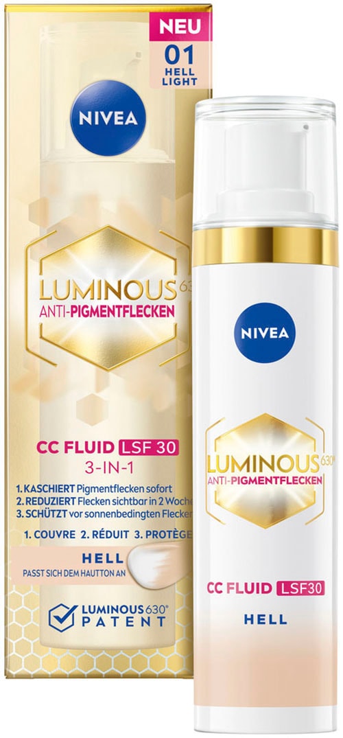 Nivea Gesichtsfluid »LUMINOUS630 Anti-Pigmentflecken CC Fluid 3in1 Hell LSF 30«