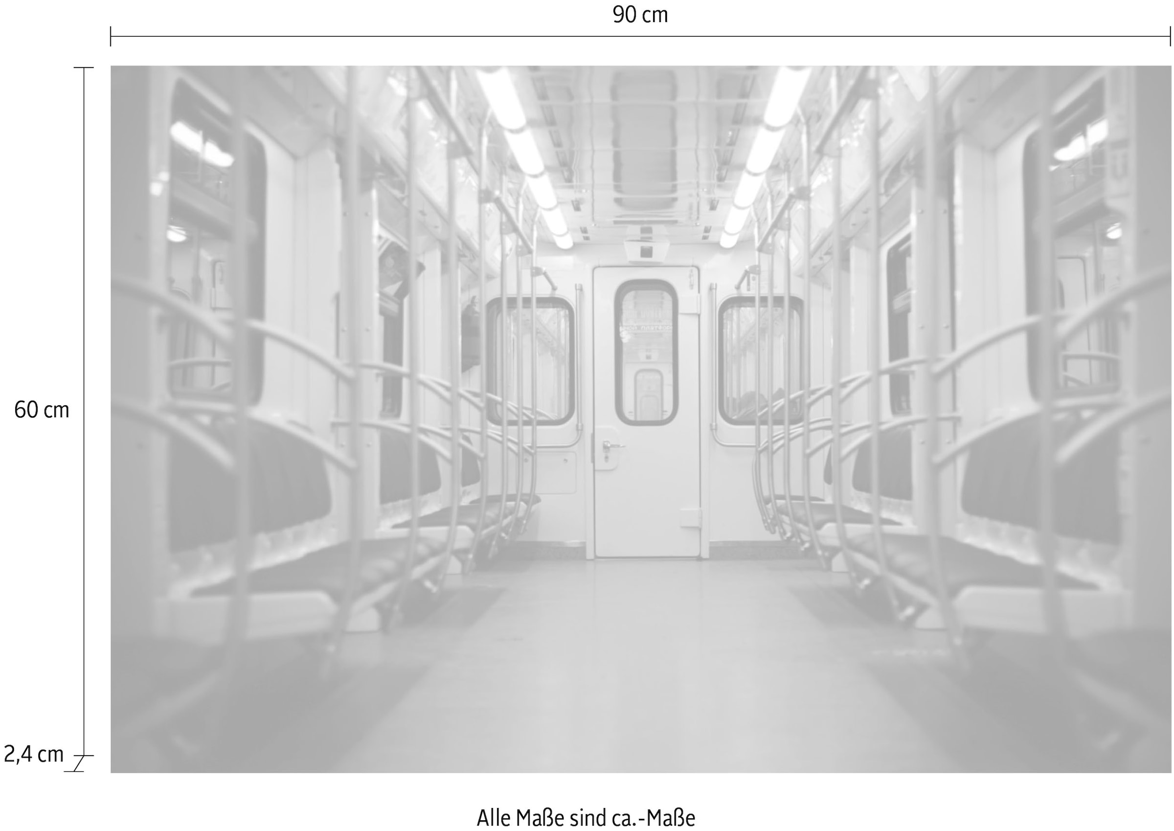 queence Acrylglasbild »Zug von innen« Kunst | Zugbilder | Züge Fine Art-Print in Galeriequalität